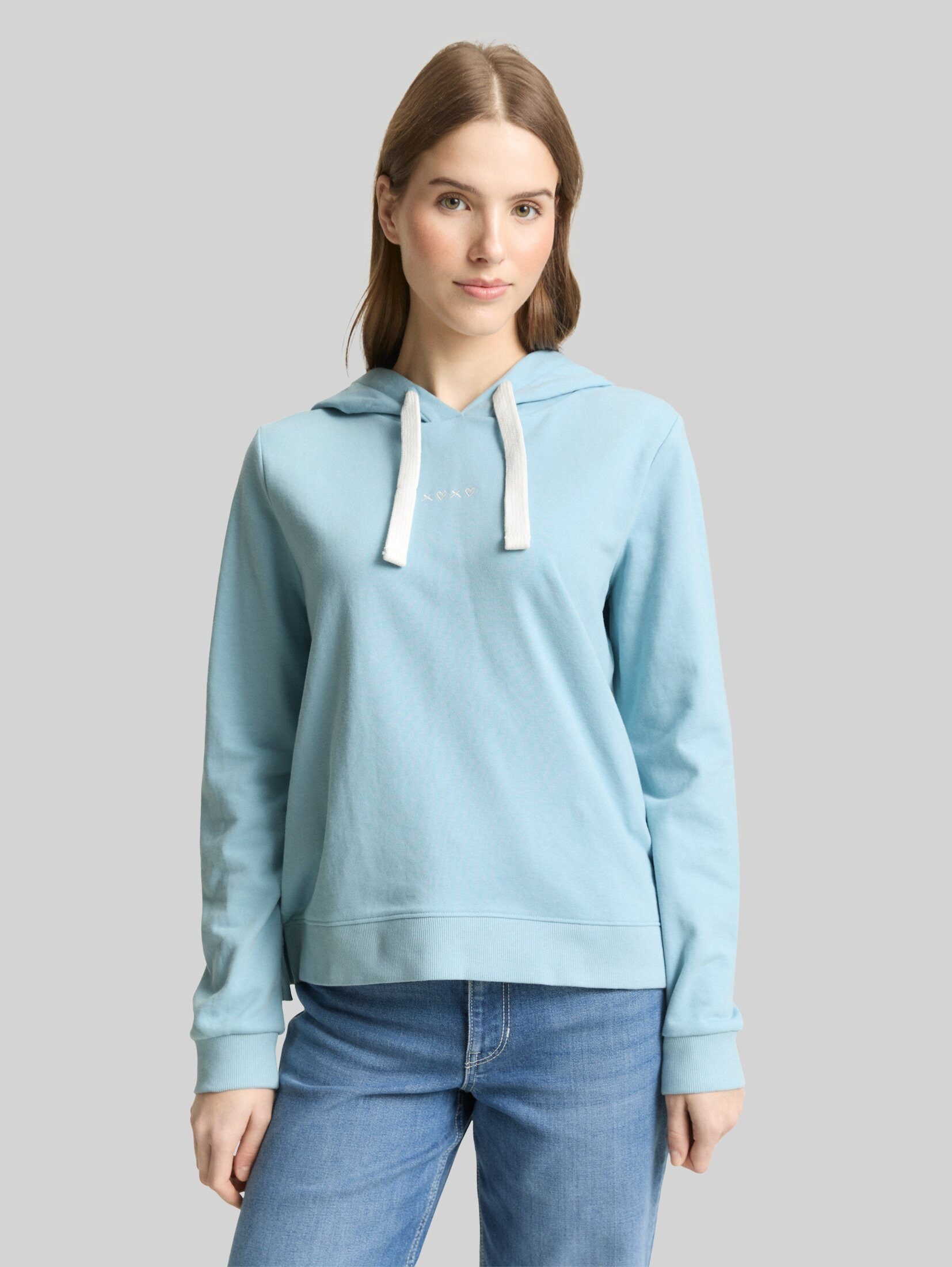 TOM TAILOR Denim Sweatshirt Strick & Sweatshirts Hoodie Sweatshirt mit Stickerei