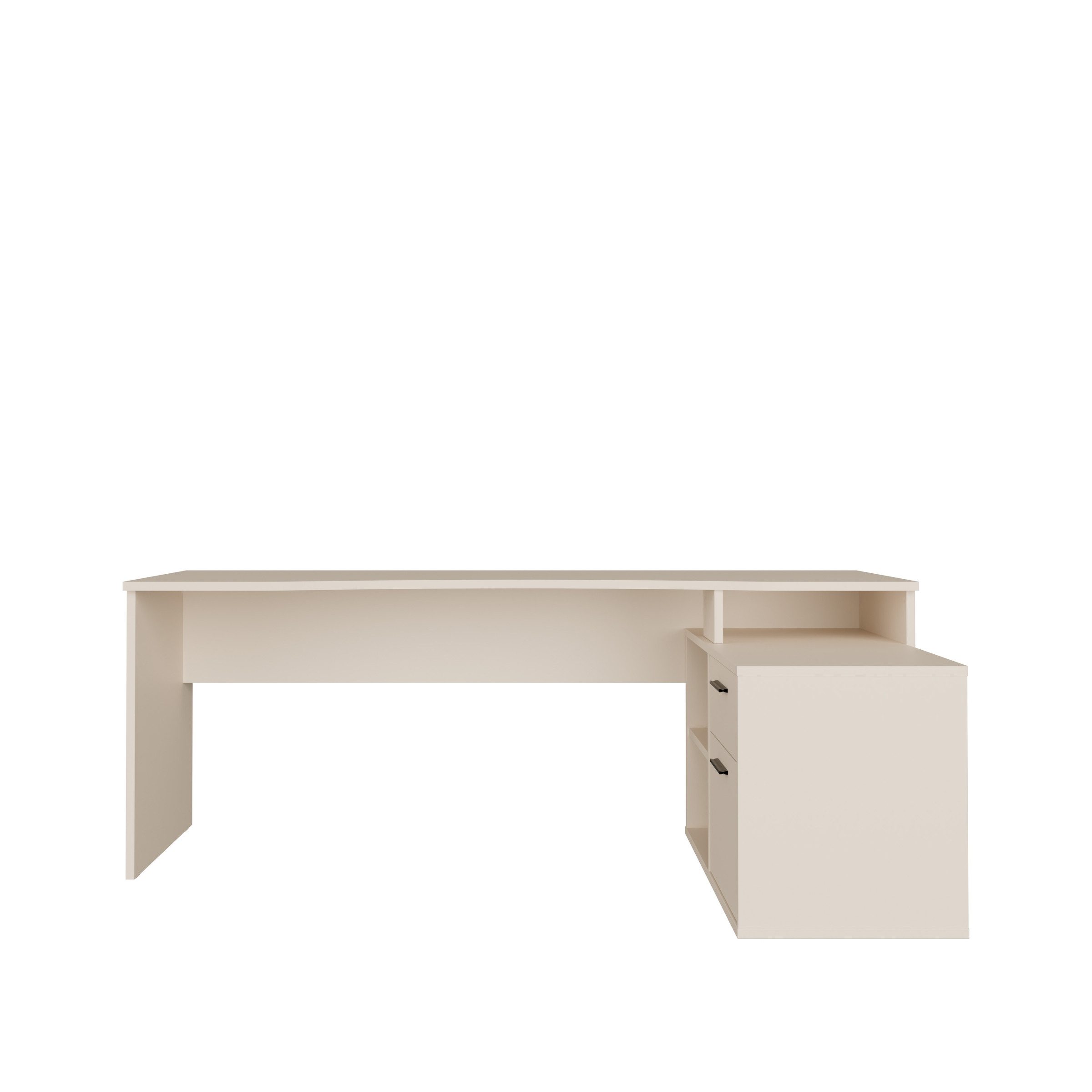 PREISBRECHER Schreibtisch TEZAUR, in sandfarbig - 200x75,7x121,8cm (BxHxT)