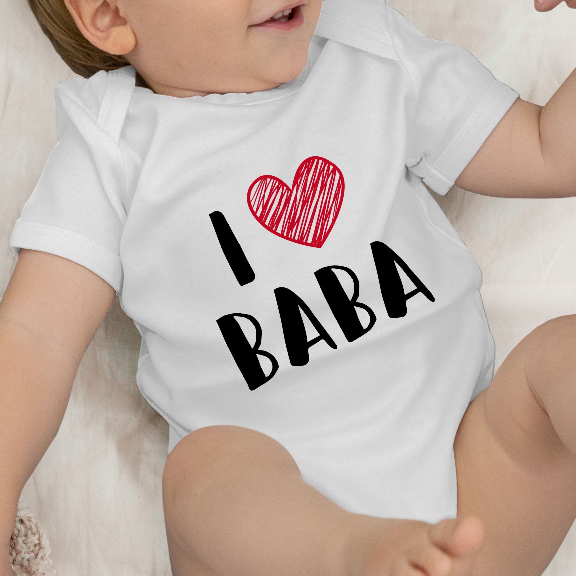 Shirtracer Shirtbody I Love Weiß Baba Geschenk Vatertag 1 Baby