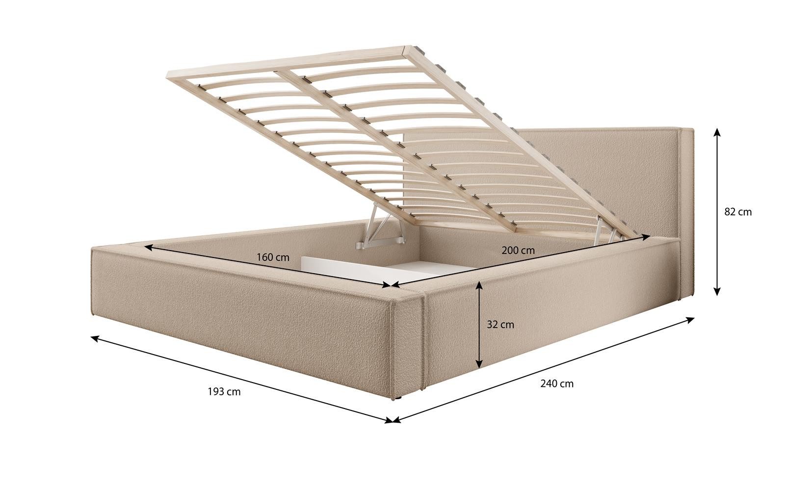 Compleo Polsterbett CORD mit Stauraum ASTA, Modern design (Kostenlose Lieferung! TOP ANGEBOT), Viele Varianten zur Auswahl – wählen Sie Größe und Farbe!