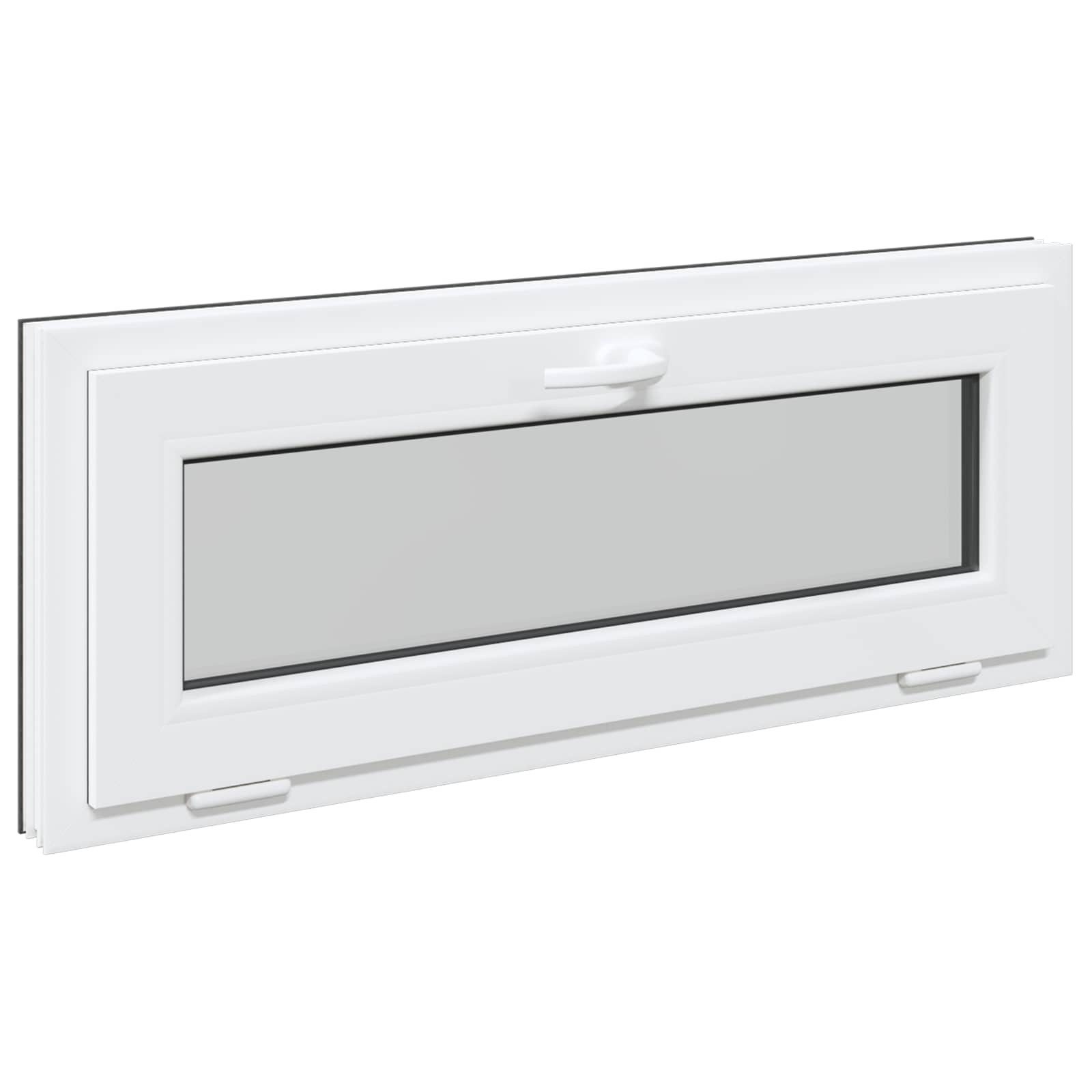 vidaXL Fenster Kellerfenster RISOR 100 x 40 cm PVC und Glas Anthrazit, (1 St)