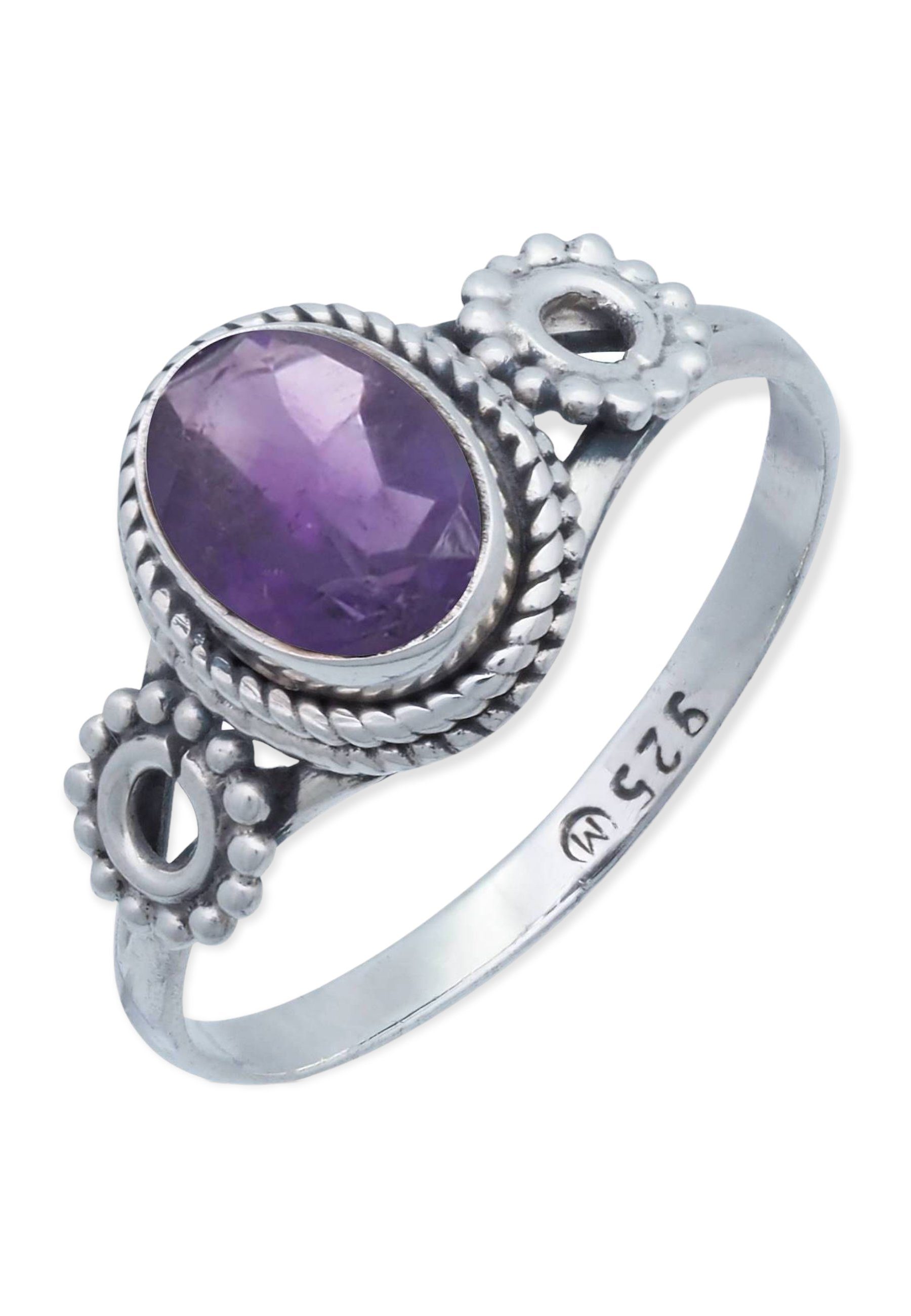 925er mantraroma mit Silber facettiert Amethyst Silberring