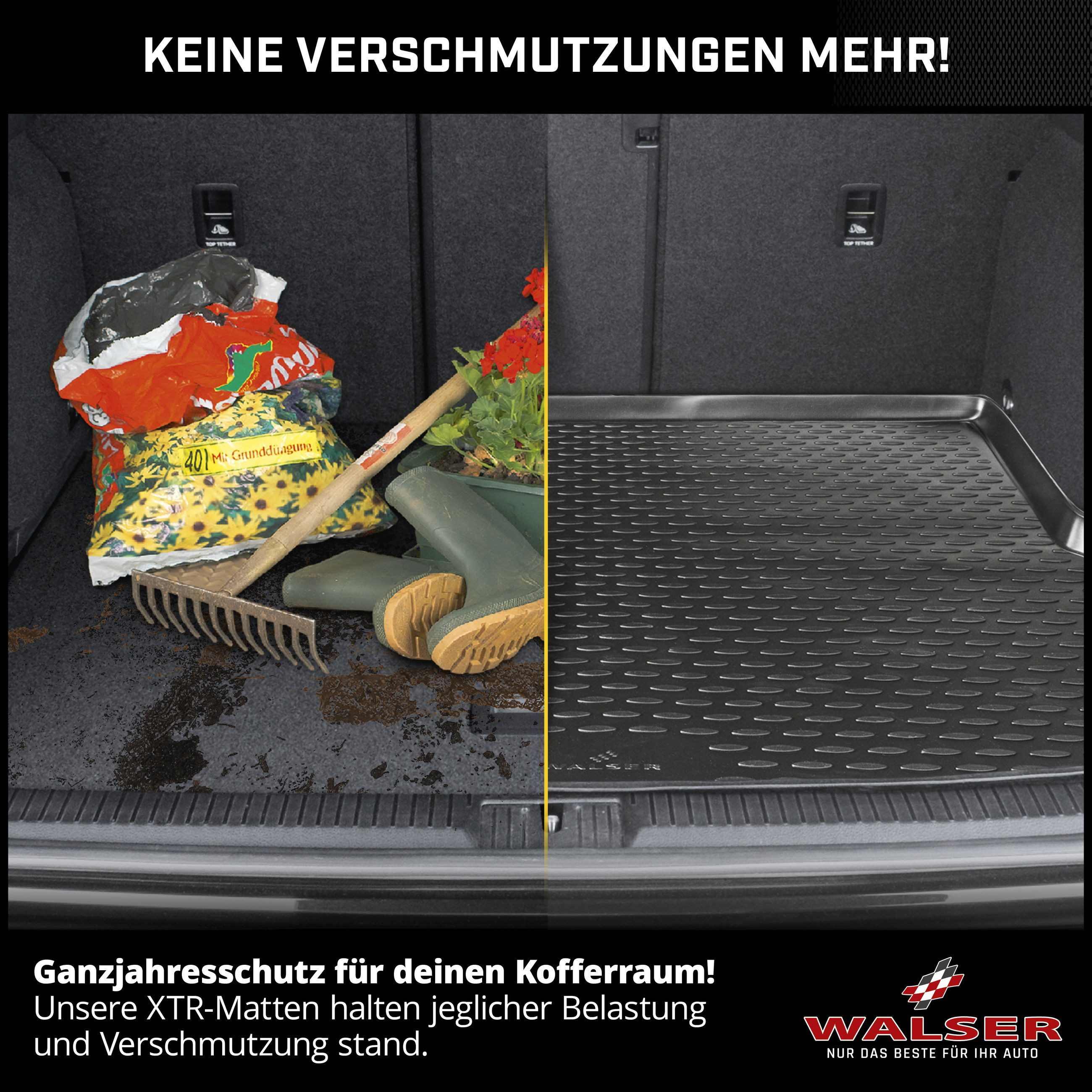 WALSER Boot Liner Boot Mat Custom Fit XTR (1 pc), for VW PASSAT B8 Variant (3G5, CB5), PASSAT ALLTRACK B8 Variant (3G5, CB5) VW PASSAT B8 Variant (3G5, CB5) 08/2014-, VW PASSAT ALLTRACK B8 Variant (3G5, CB5) 05/2015-