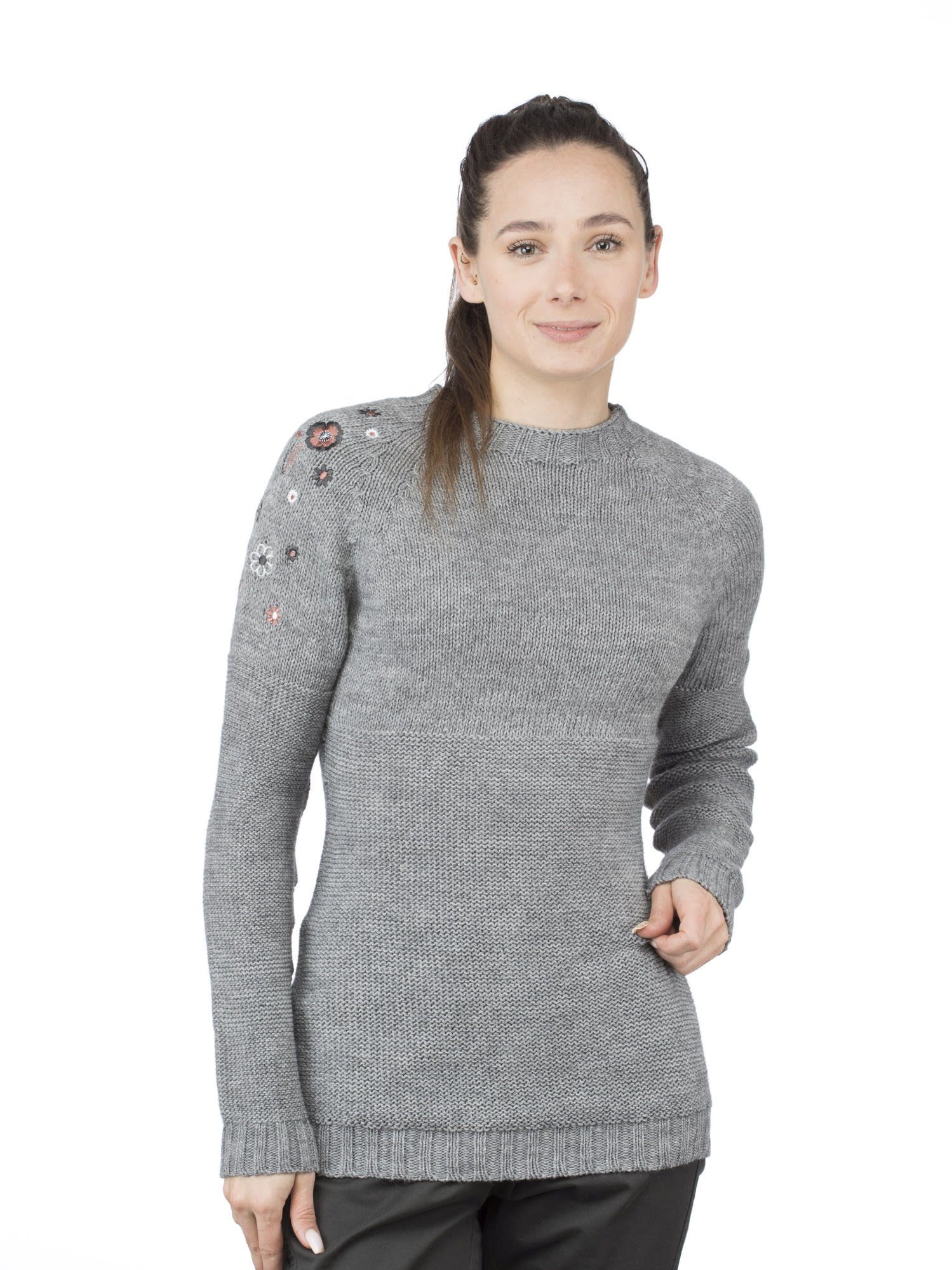 Melange Grey Freizeitpullover Longpullover Sweater Karwendel Damen W Chillaz Chillaz