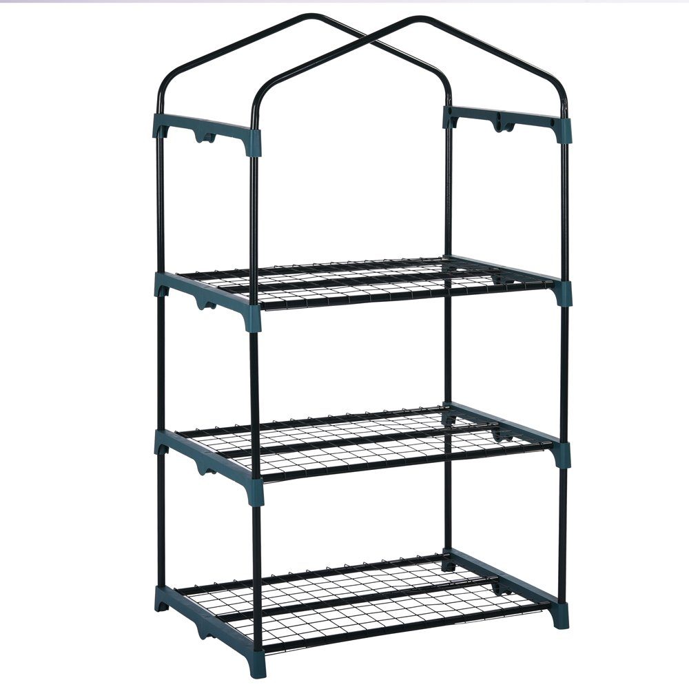 Gardebruk Gewächshaus, Foliengewächshaus mit 3 oder 4 Ablagen für Balkon, Terrasse & Garten