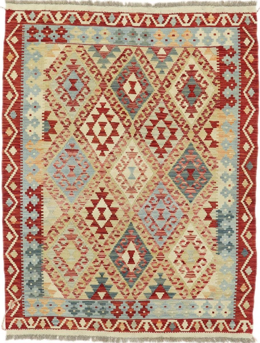 Orientteppich Kelim Afghan 129x167 Handgewebter Orientteppich, Nain Trading, rechteckig, Höhe: 3 mm
