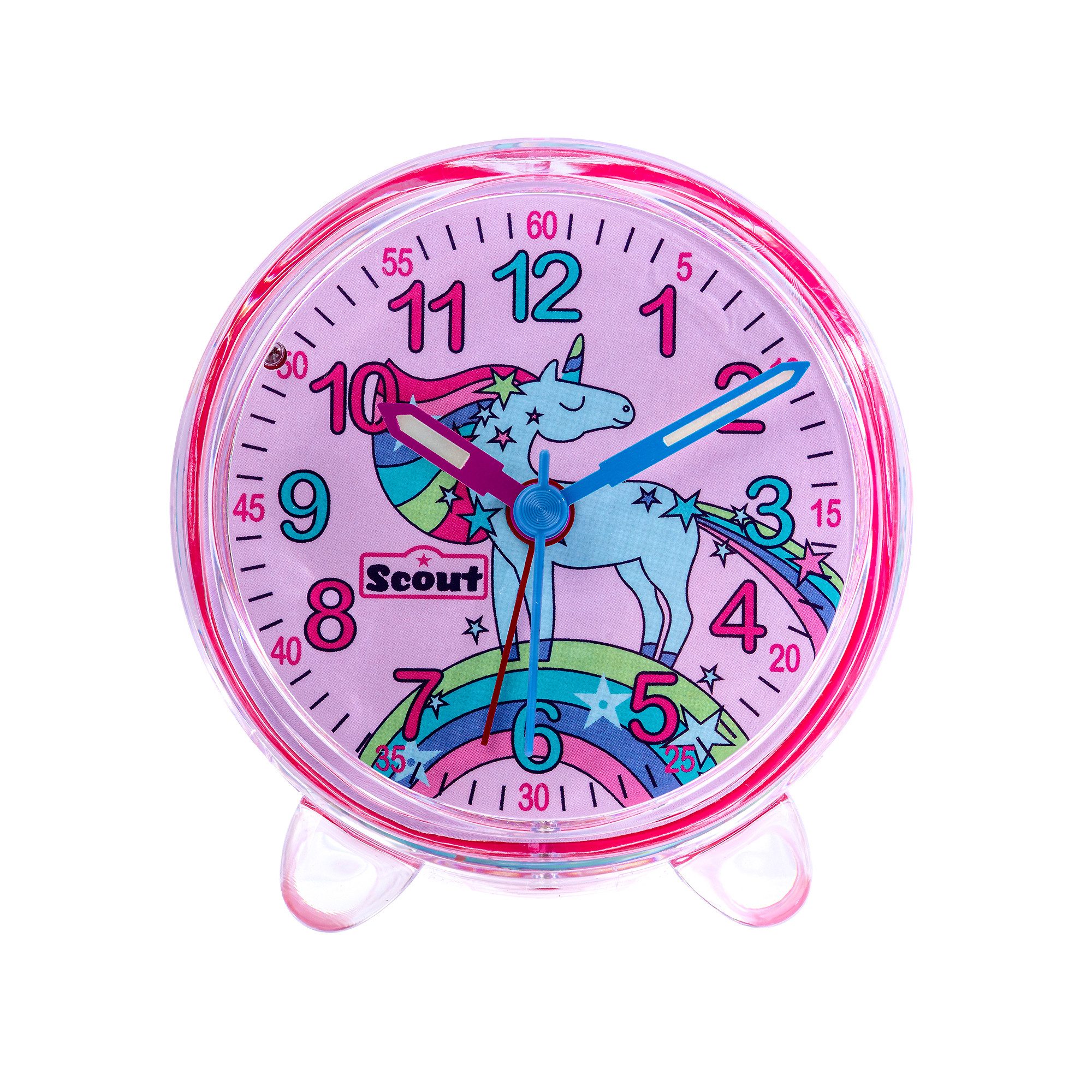 Scout Kinderwecker Favorit Quarzwecker, Lernwecker,Geschenkidee,Kinderzimmer, Schulanfang,Einhorn