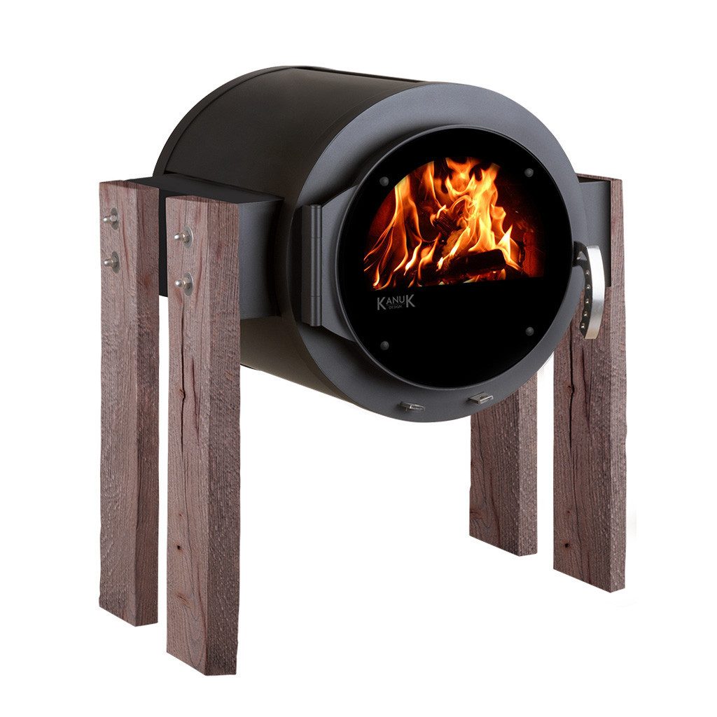Kanuk Kaminofen Kaminofen Kanuk® STAND Wood Eiche rustikal, 8 kW