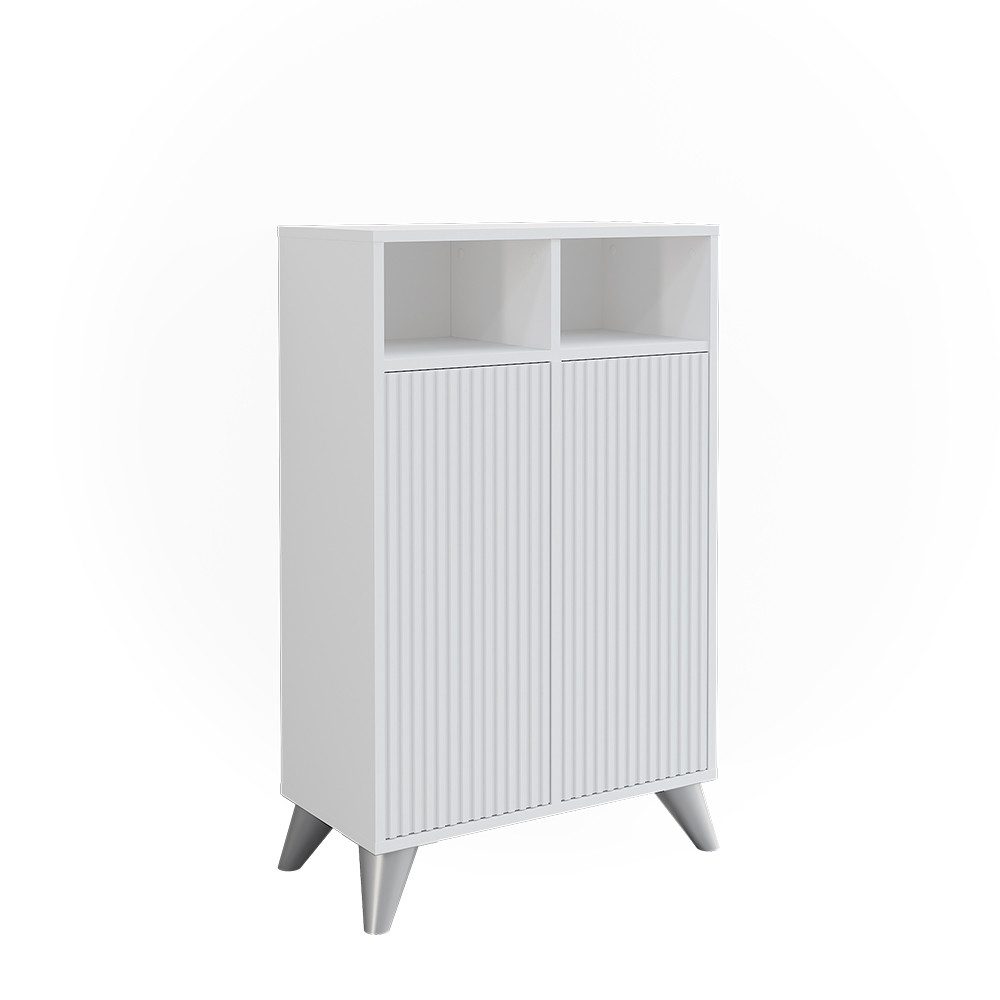 Vicco Midischrank Leano Weiß 60 x 97 cm mit 2 Türen günstig online kaufen