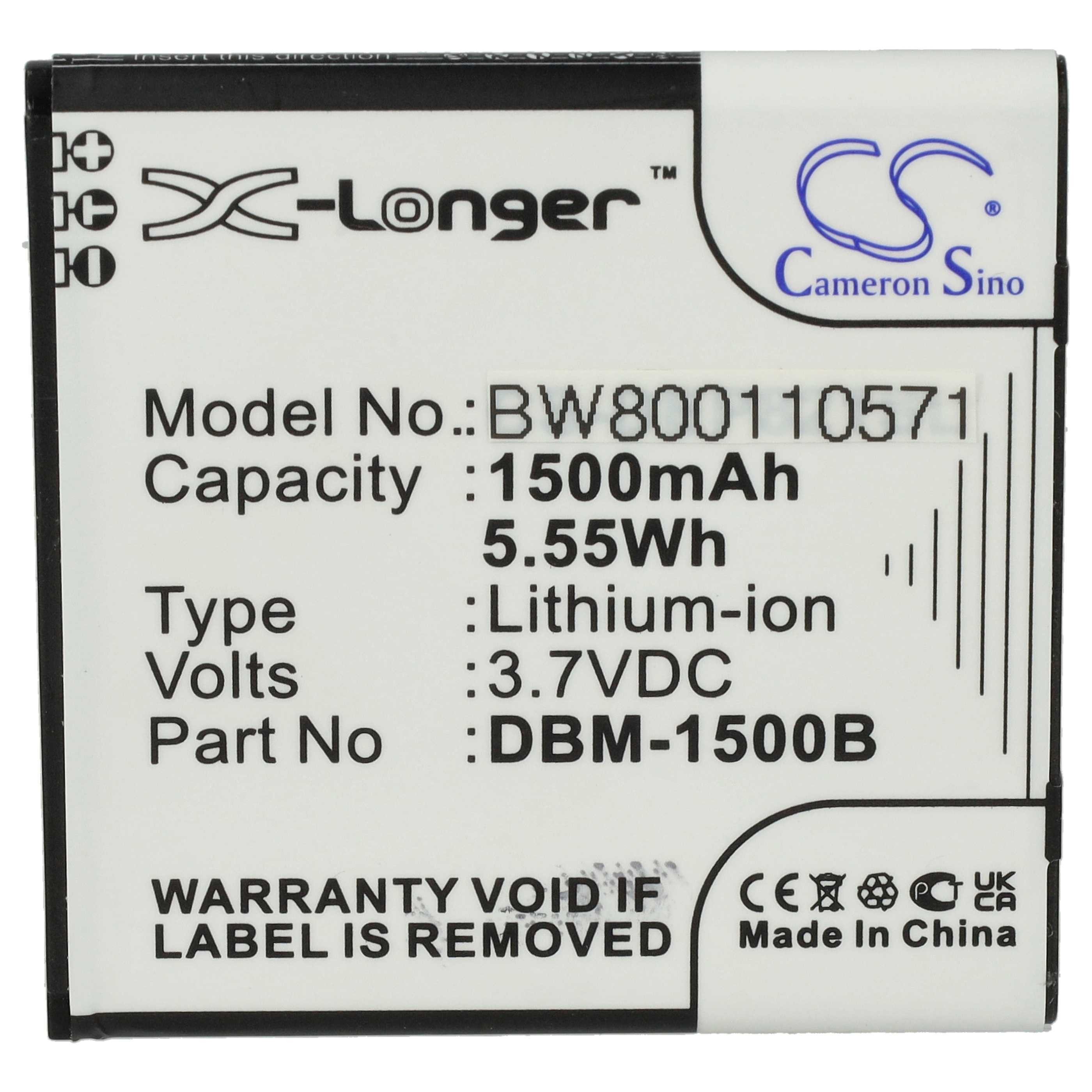 vhbw Akku Ersatz für Doro DBM-1500B für Mobilfunk (1500 mAh, 3,7 V, Li-Ion) Smartphone-Akku Akku Li-Ion 1500 mAh (3,7 V, 1 St), Leistungsfähiger Austausch-Akku für Telefon, Smartphone