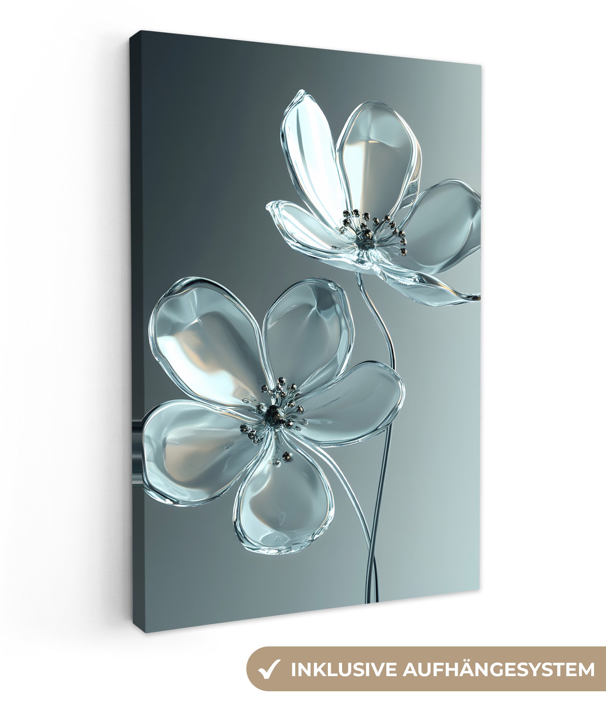 OneMillionCanvasses® Leinwandbild Kristall - Blumen - günstig online kaufen