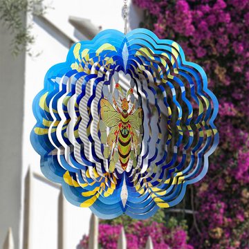 Novzep Windspiel Windspinner, 30,5 cm großer 3D-Hängewindspinner aus Edelstahl für, Außen- und Innendekorationen, Kunstornamente für die Garten-, Hof