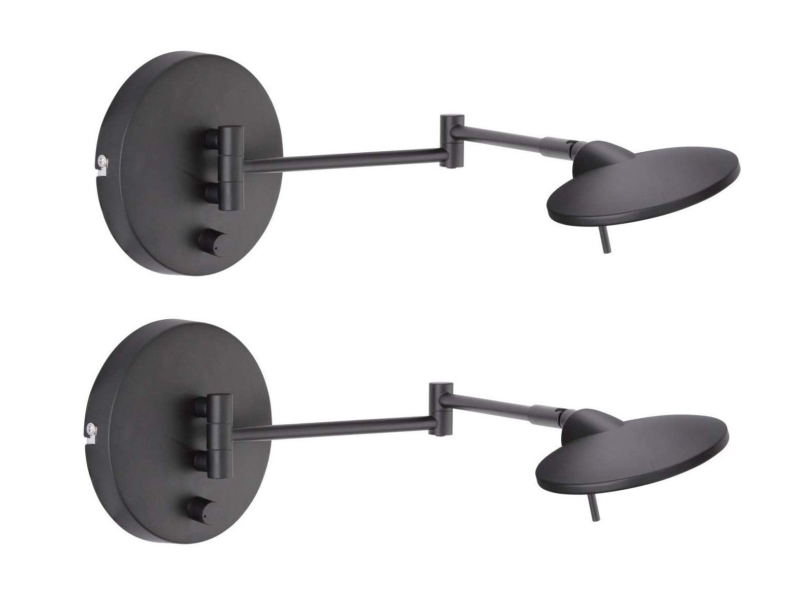 TRIO Leuchten LED Leselampe, Dimmfunktion, LED fest integriert, Warmweiß, 2er Set groß innen mit Schalter und Stecker Leselampe verstellbar Bett