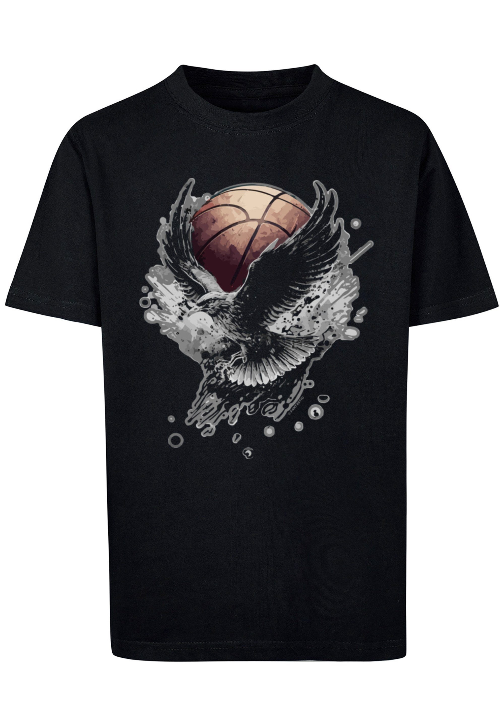 F4NT4STIC T-Shirt Basketball Print schwarz Adler