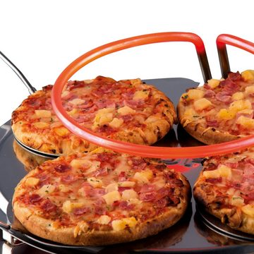 TREBS Pizzaofen 99392, 8 Pers. Pizzaofen-Set, 40cm Ø & 800W, Keramikkuppel, leichte reinigung