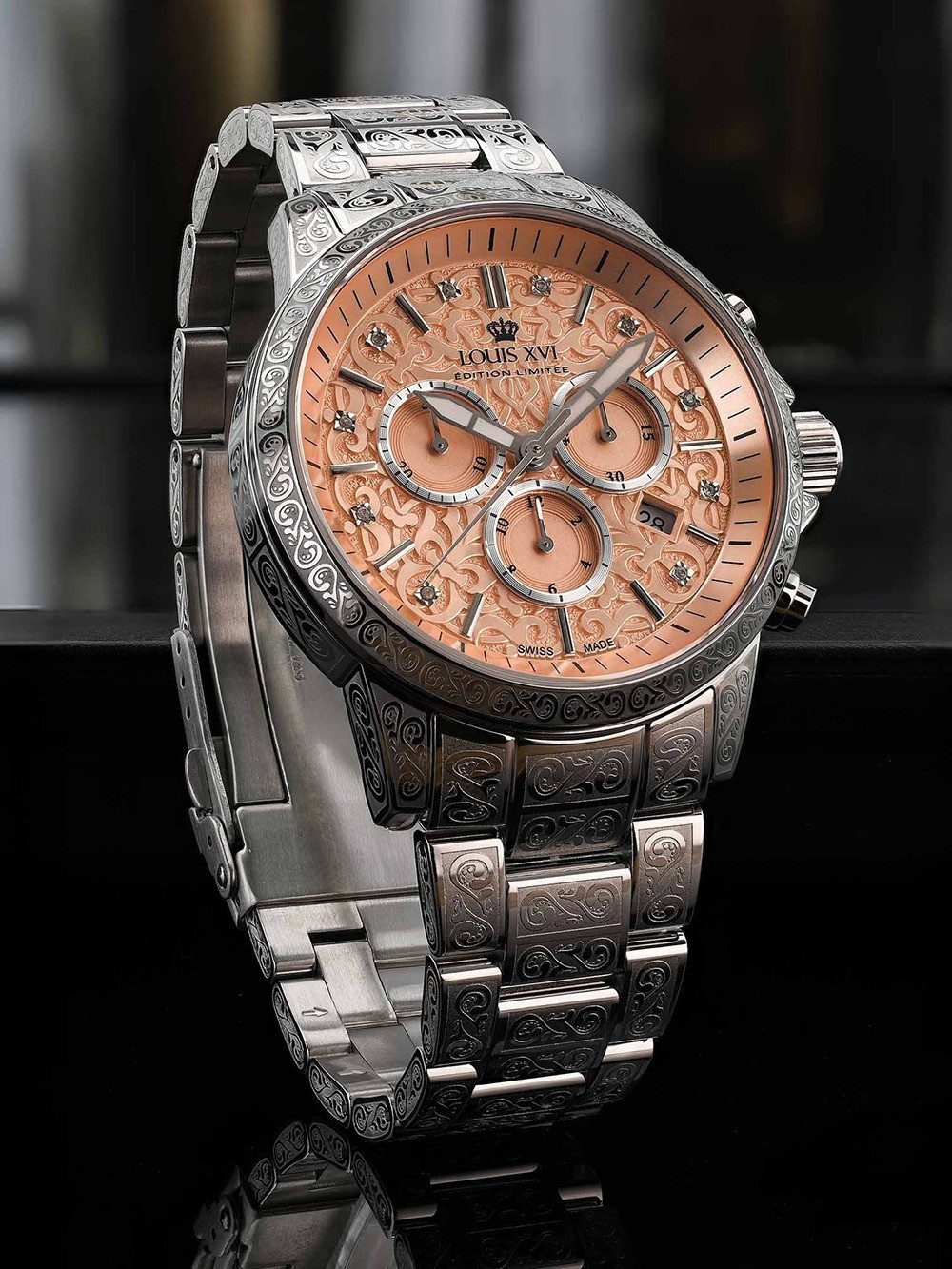 LOUIS XVI Quarzuhr Louis XVI LXVI1829 Herrenuhr Palais Royale 2.0 Diamond 43mm 10ATM Louis XVI LXVI1829 Herrenuhr Palais Royale 2.0 Diamond 43mm 10ATM