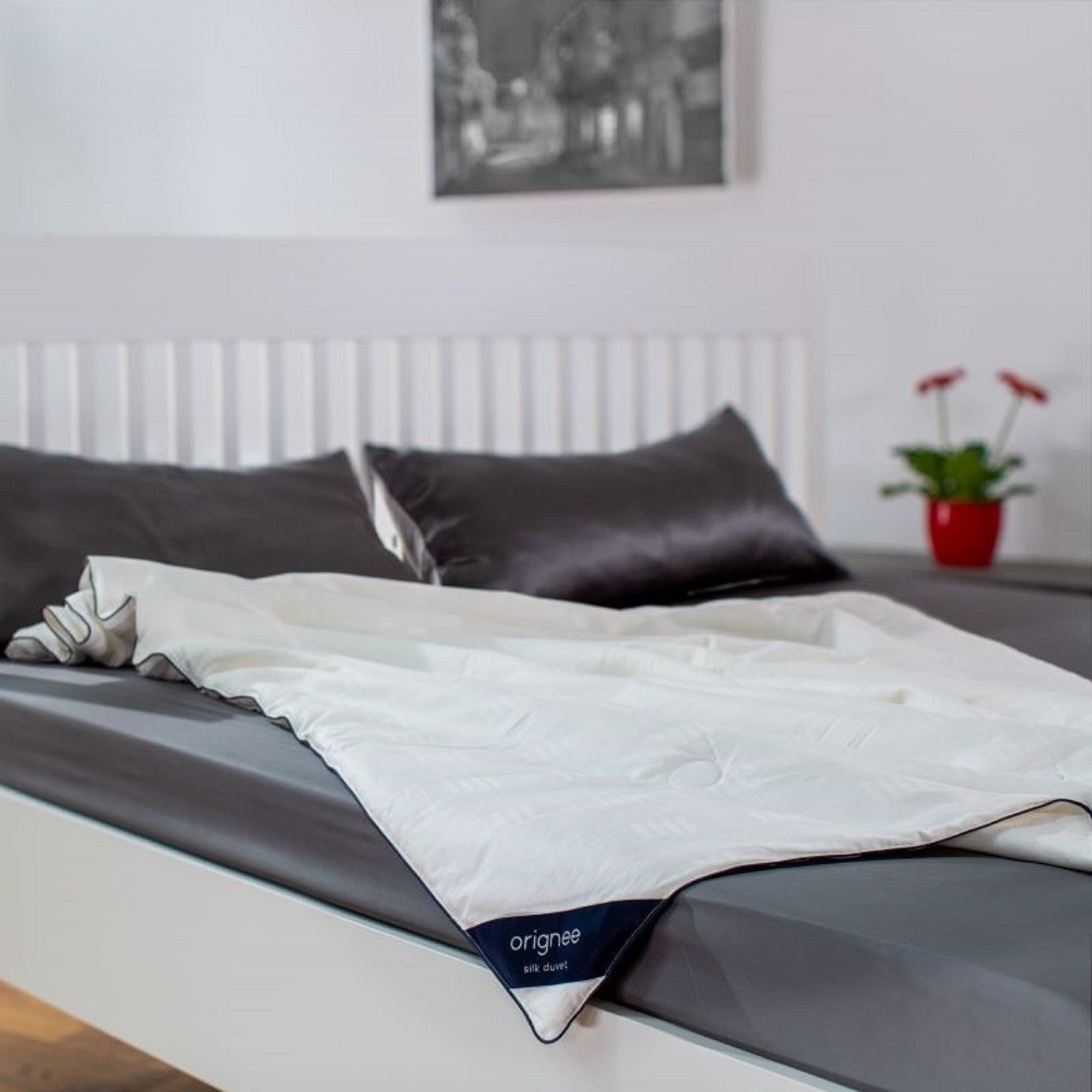 orignee Naturfaserbettdecke Seidendecke mit Baumwollbezug – temperaturausgleichend & atmungsaktiv, Füllung: 100% Seide, Bezug: 100% Baumwolle, Hypoallergen, schlaffördernd, Garantie für einen erholsamen Schlaf