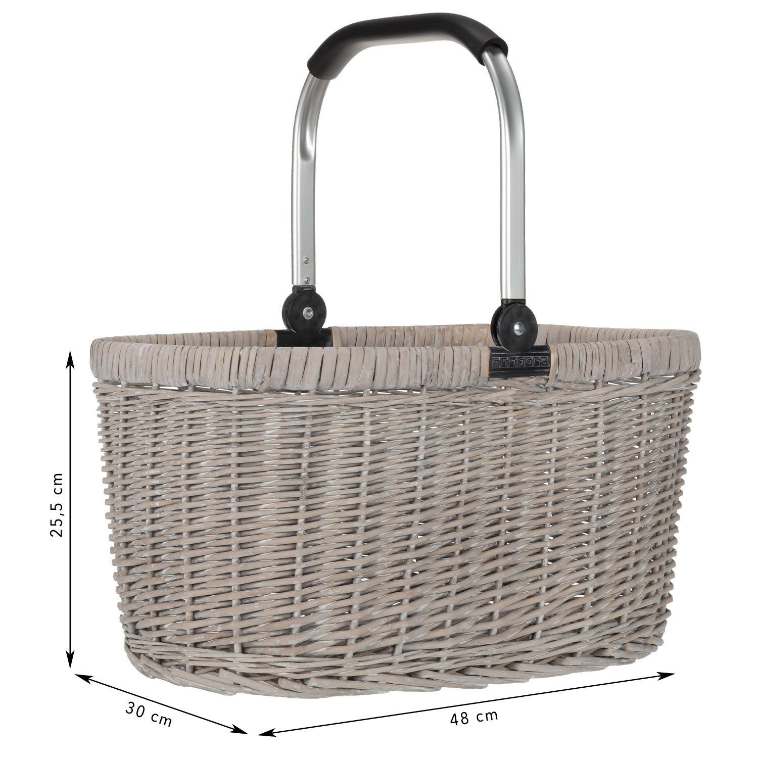 anndora Einkaufskorb Weidenkorb mit Alurahmen 22 L, 22 l günstig online kaufen