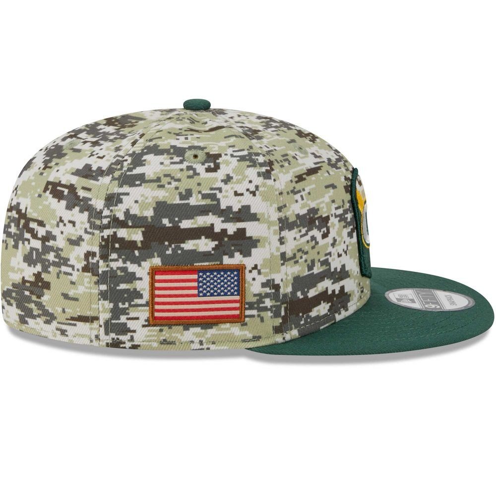 Cap 2023 Salute PACKERS Game Service BAY 9FIFTY Snapback NFL New Cap GREEN to Snapback Era