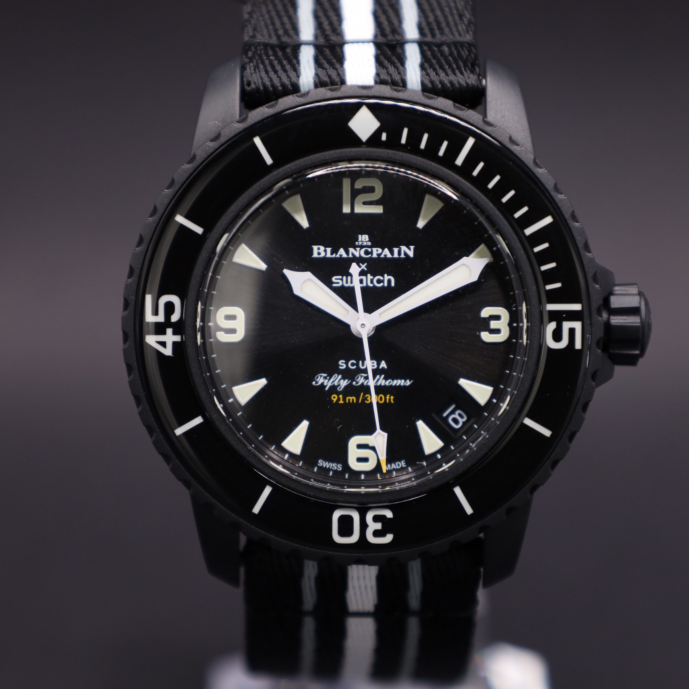 Swatch Automatikuhr Swatch x Blancpain Ocean of Storms Bioceramic Scuba Fif günstig online kaufen