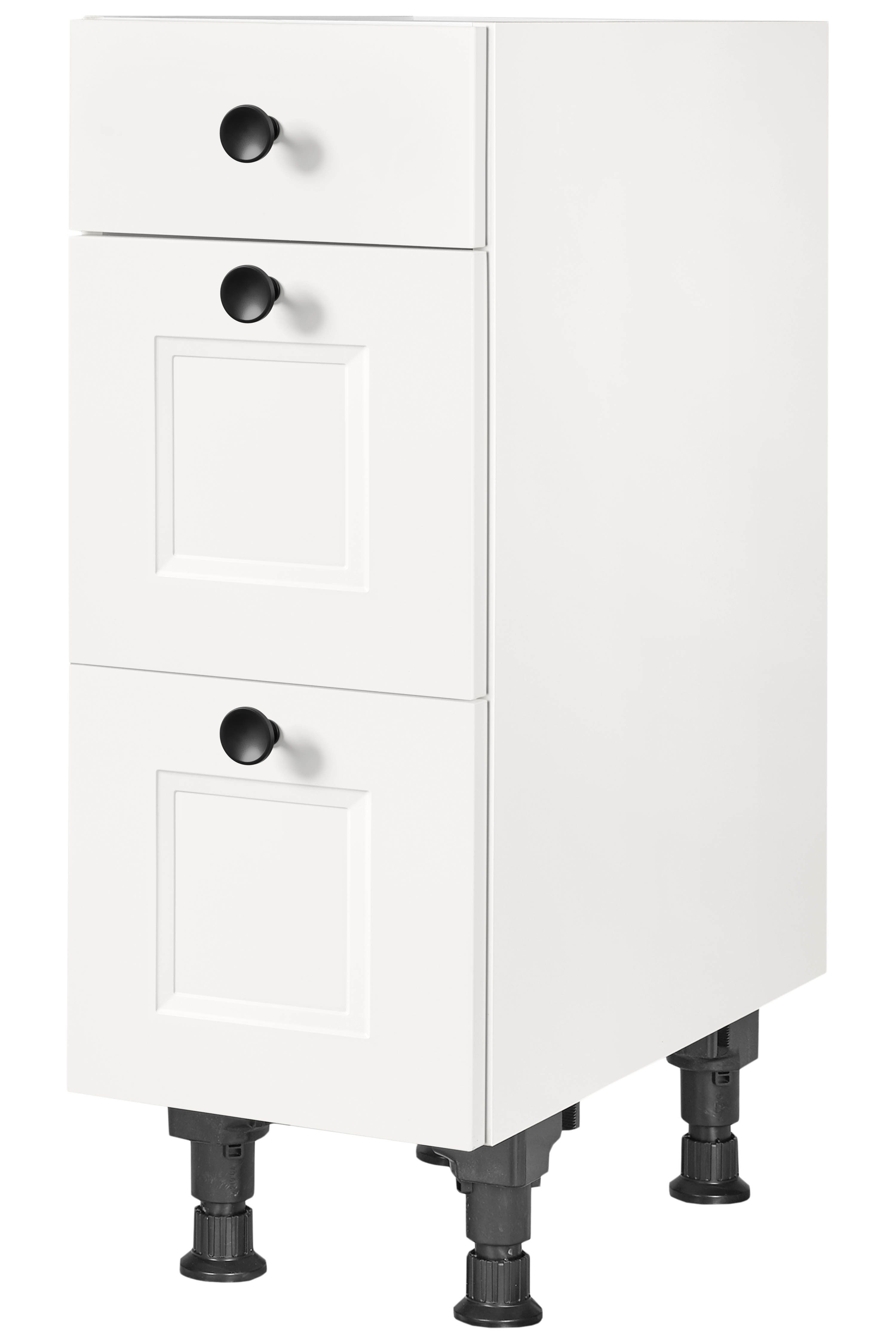 nobilia® Unterschrank "Cascada", vormontiert, mit höhenverstellbaren Sockelfüßen, in den Breiten 30, 45, 60 und 90 cm, mit Schubkasten und Auszügen