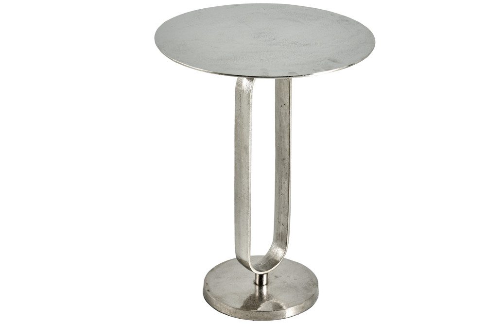 riess-ambiente Beistelltisch ELEGANCE 60cm silber (Einzelartikel, 1-St), Wohnzimmer · Aluminium-Metall · rund · handmade · Modern Design
