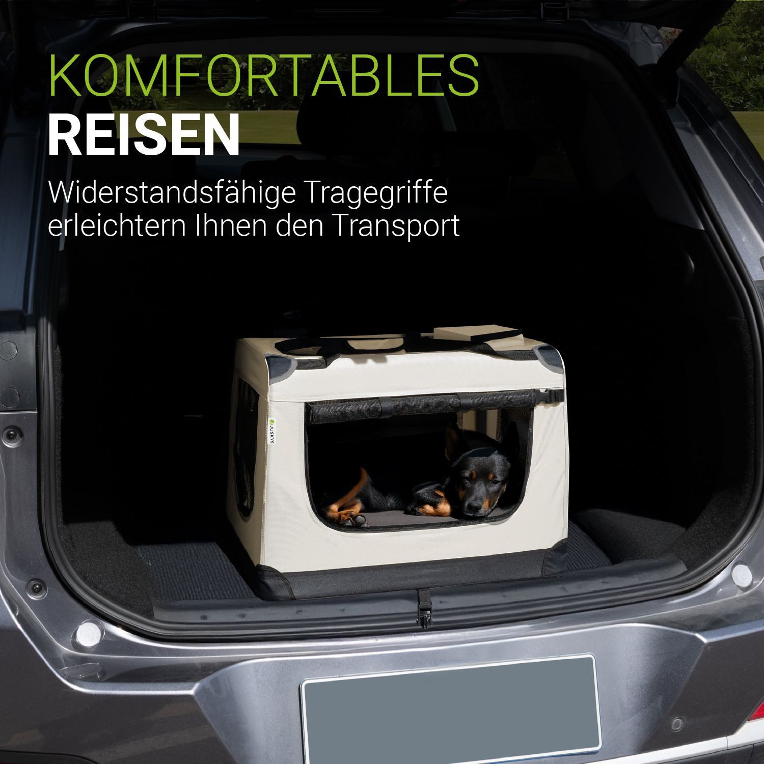 Juskys Tiertransporttasche Lassie, mit Decke, Tasche,Griffen und Fressnapf