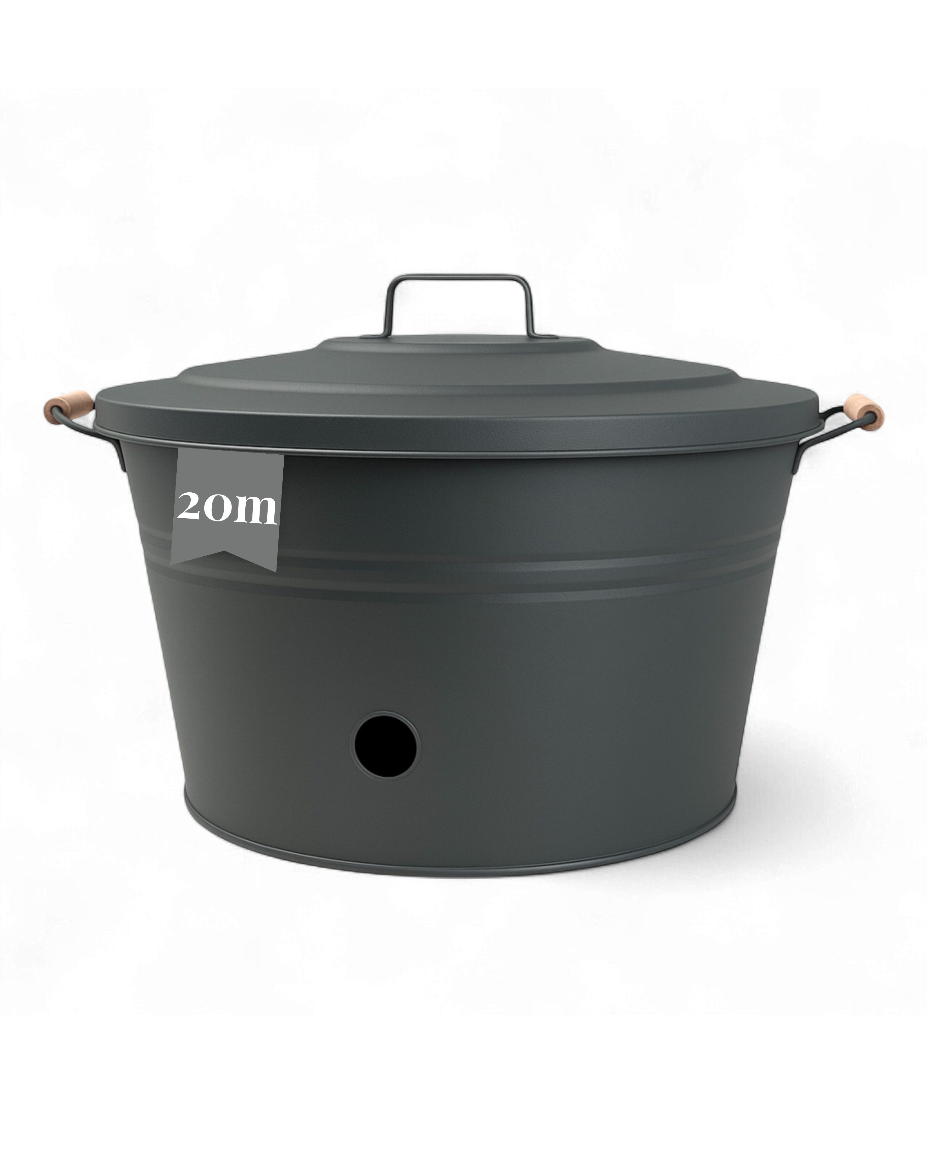 LIVLIG Schlauchhalterung Schlauchaufbewahrung mit Deckel, Schlauchtopf, flexibel platzierbar, (1x Schlauchtopf mit Deckel, Abflusslöcher: Im Boden integriert – für saubere, trockene Lagerung)