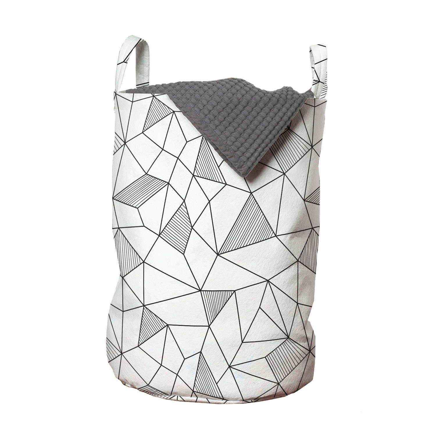 Abakuhaus Wäschesäckchen Wäschekorb mit Griffen Kordelzugverschluss für Waschsalons, Abstrakt Geometric Line Kunst