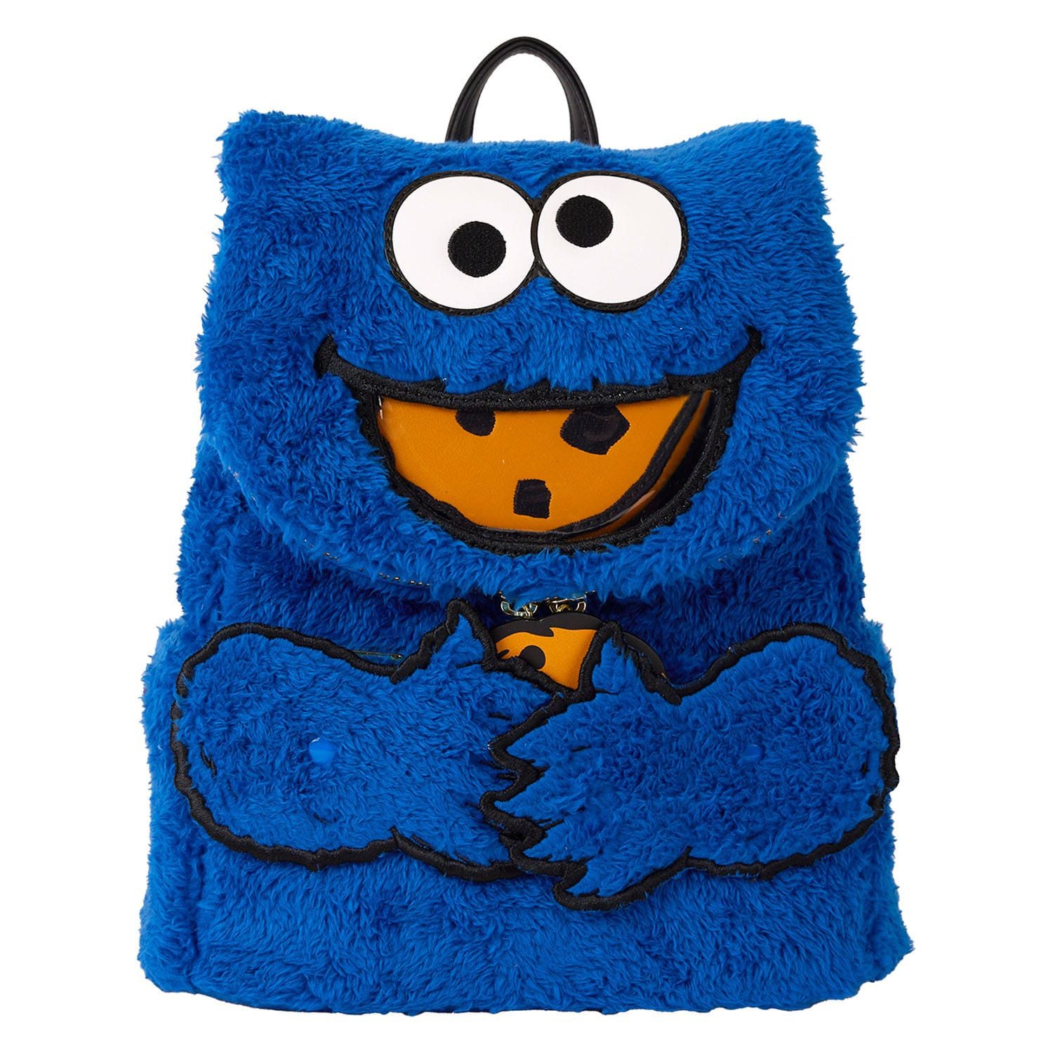 Loungefly Minirucksack Sesamstraße by Loungefly Plush Mini Rucksack Cookie Monster (1-tlg), hochwertig und detailliert, abnehmbare Münztasche