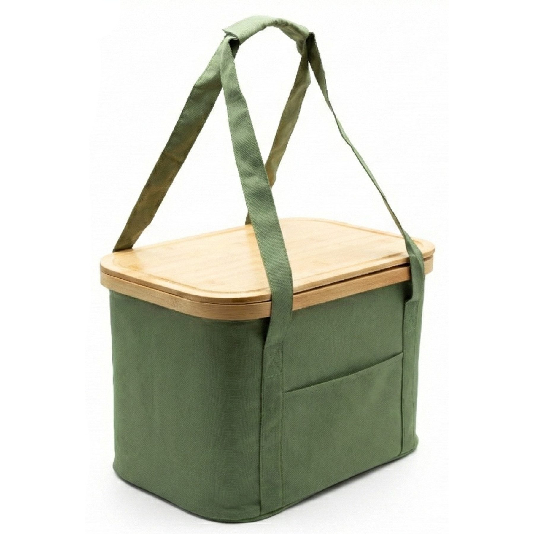 BigDean Picknickkorb 2-in-1 mit herausnehmbarer Kühltasche und Bambusdeckel (Set, 1 St., Picknickkorb), Faltbar, Vielseitig, Abwaschbar