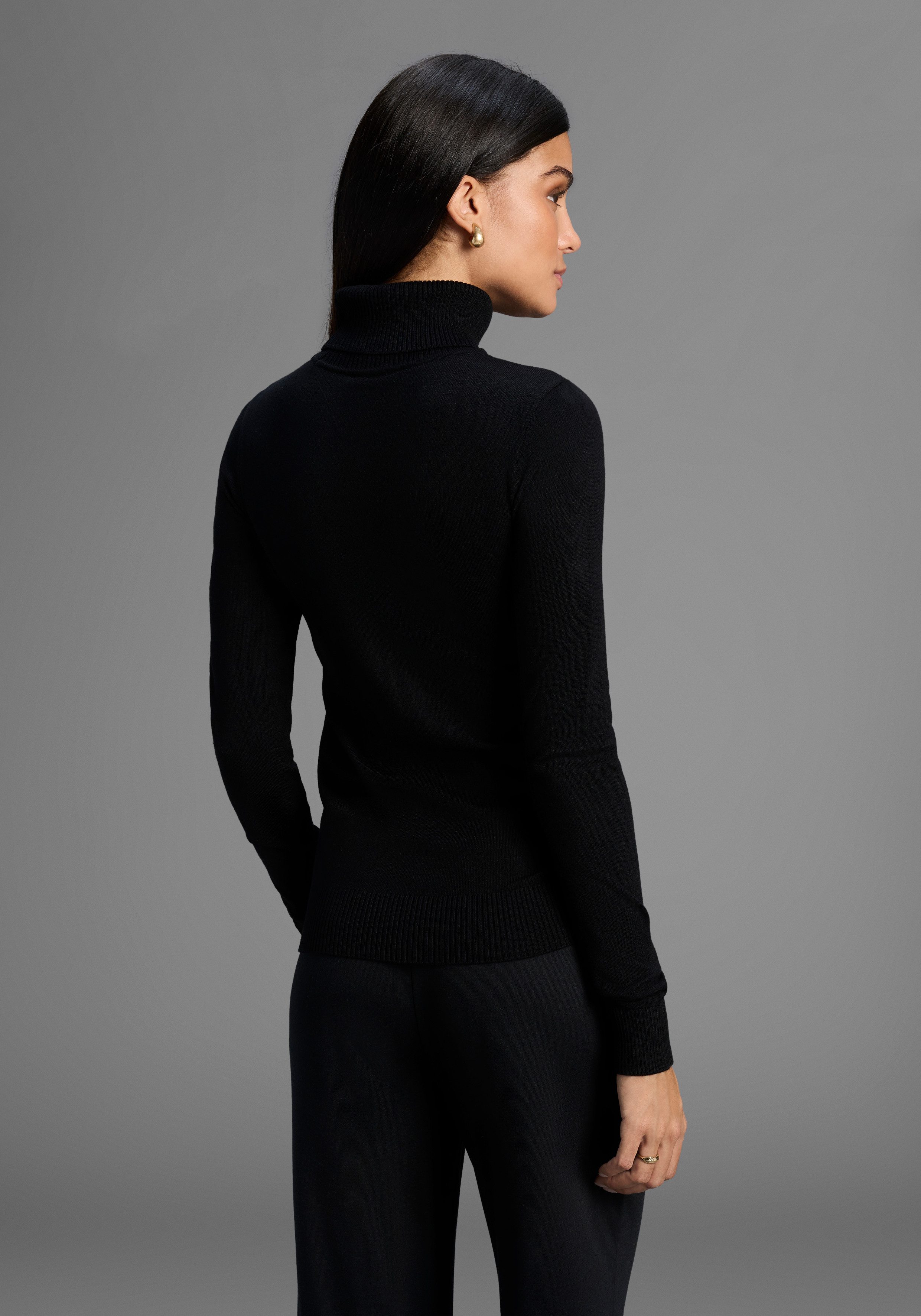 Bruno Banani Stehkragenpullover in grafischem Strickmuster günstig online kaufen