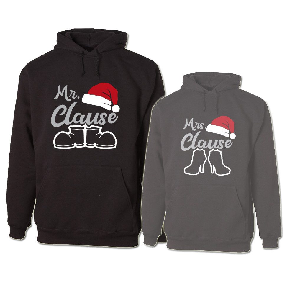 G-graphics Hoodie Mr. Clause & Mrs. Clause (Partner- / Paar-Set, Einzelteile zum selbst zusammenstellen) Aufdruck auf der Vorder- oder Rückseiteseite wählbar
