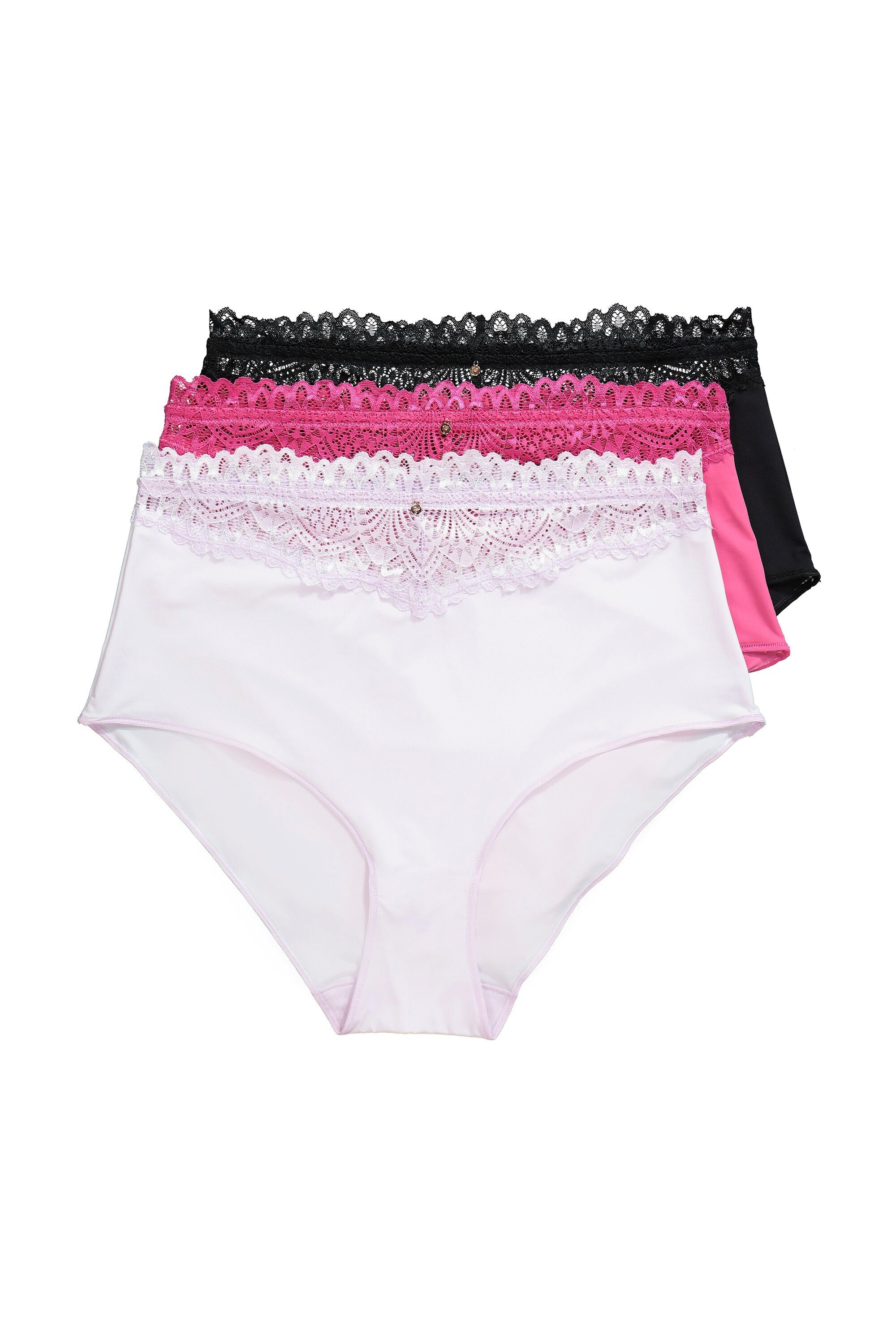 Slip TruYou Maxislips 3er-Pack Spitzen-Bündchen