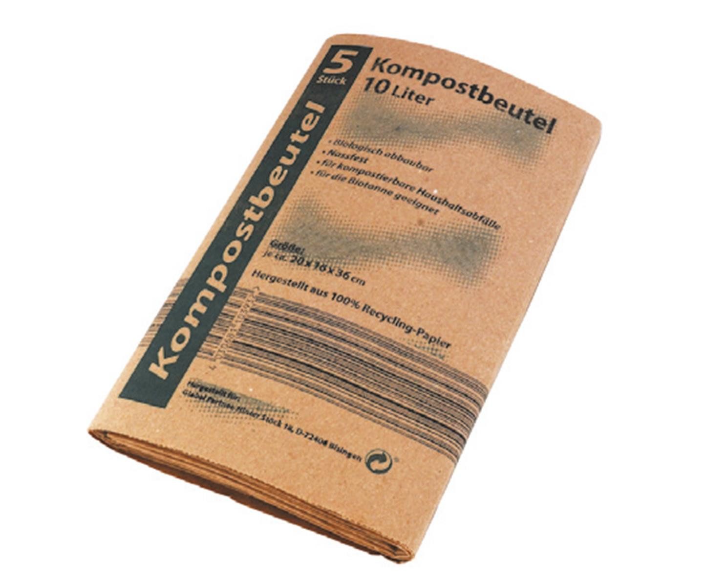 Müllbeutel Kompostbeutel 5er Pack für Küchenabfälle, Schwarz, Biobeutel Müllbeutel Abfallbeutel Biomülltüten Bioabfallbeutel