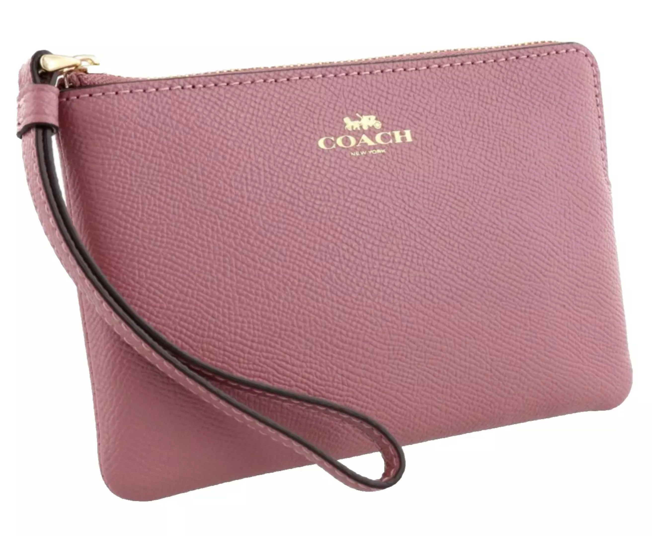 COACH Clutch Damen Handgelenktasche Wristlet Leder Tasche Handtasche, Crossgrain-Leder,Zwei Kreditkartenfächer für mehr Übersichtlichkeit