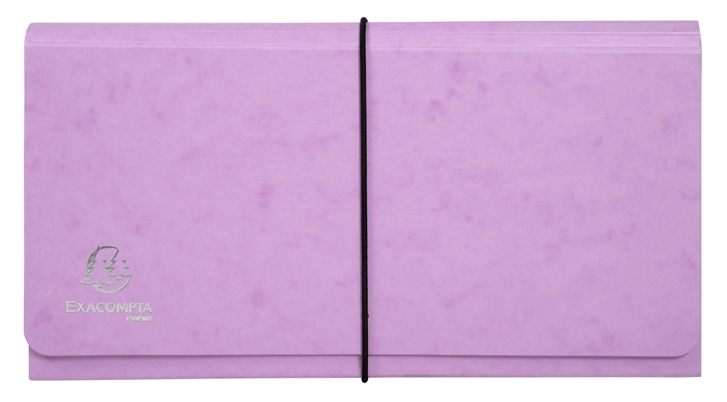 EXACOMPTA Fächermappe 4x Fächermappe mehrfarbig Karton 6 Fächer 26x13cm sortiert 58660E, Ordnungsmappen