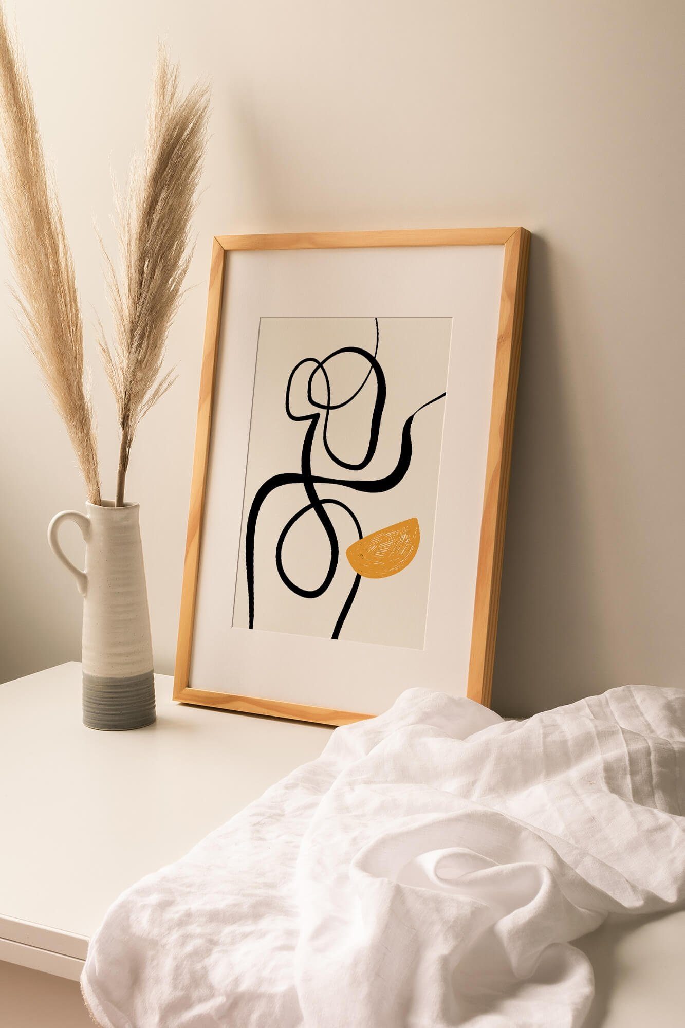 Sinus Art Wandbild 90x60cm - Abstrakte Grüne Kunst
