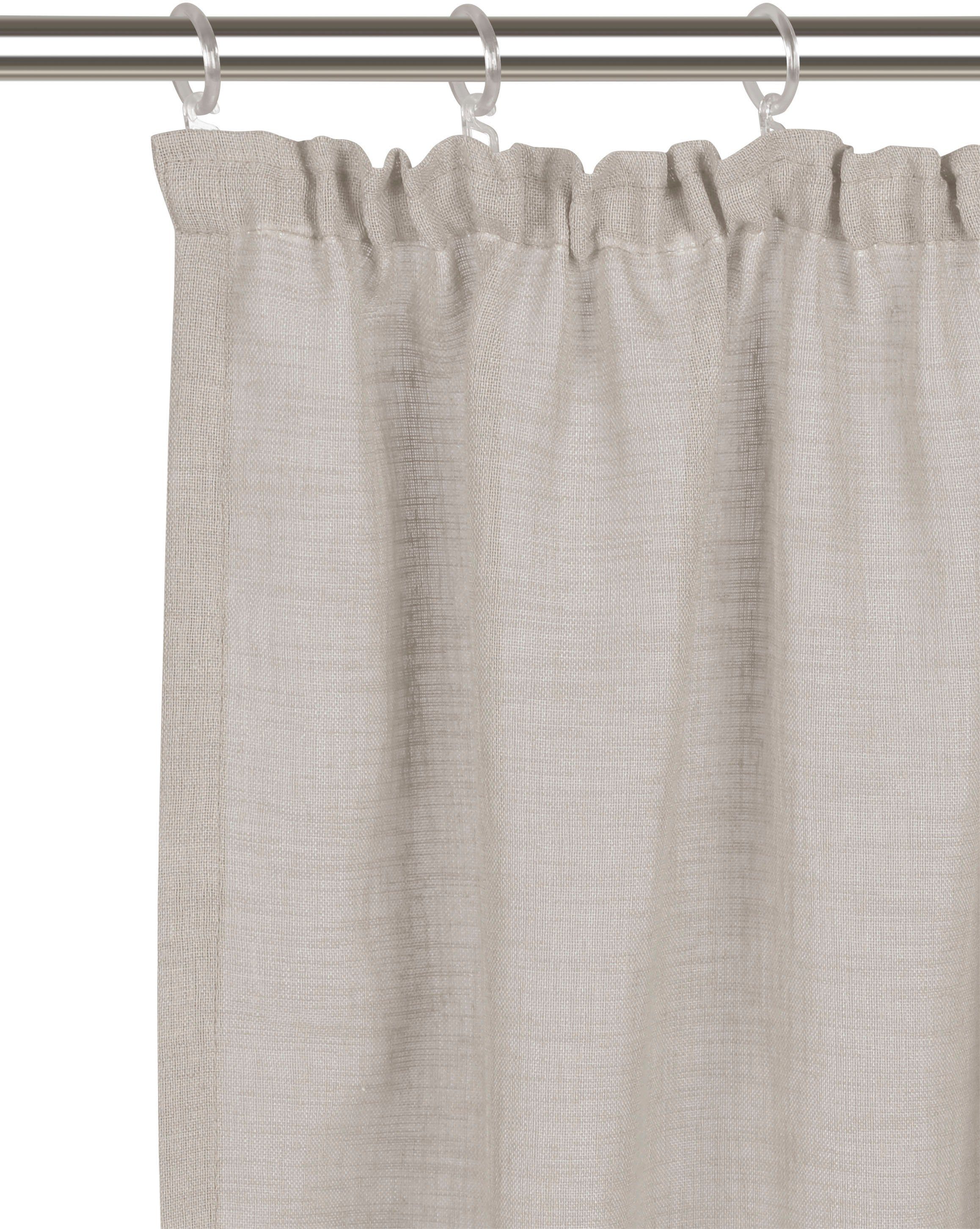 OTTO home Gardine Fiete, 1 Stück, Leinen Optik, halbtransparent, Kräuselband (1 St), Kräuselband, halbtransparent, Leinen Optik, Sichtschutz, halbtransparent, e – Bild 4 von 5