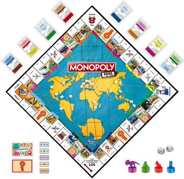 Hasbro Spiel, Gesellschaftsspiel Monopoly Reise um die Welt