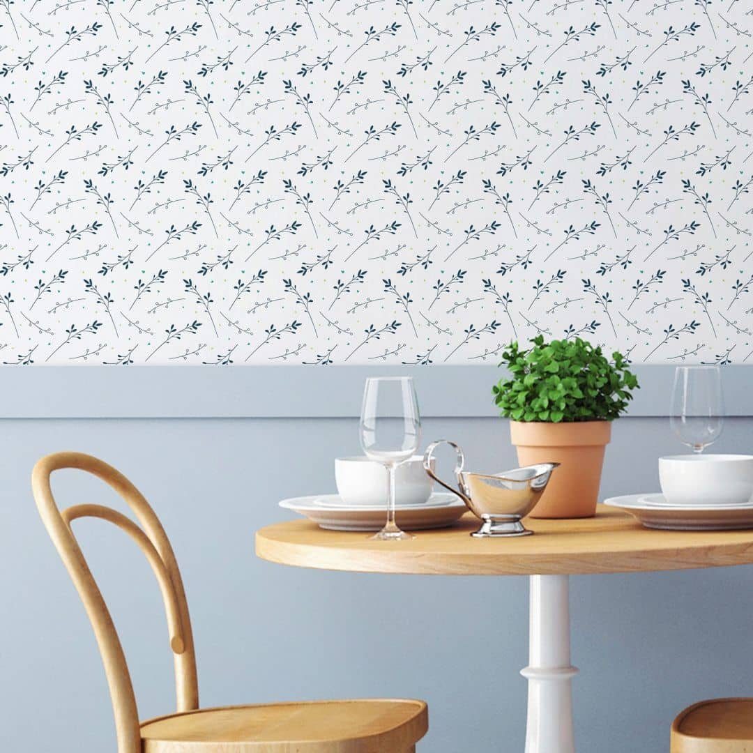 K&L Wall Art Mustertapete Elegante Schlafzimmer Vliestapete Blaue Gräser Weizen Blume, Wiese Tapete