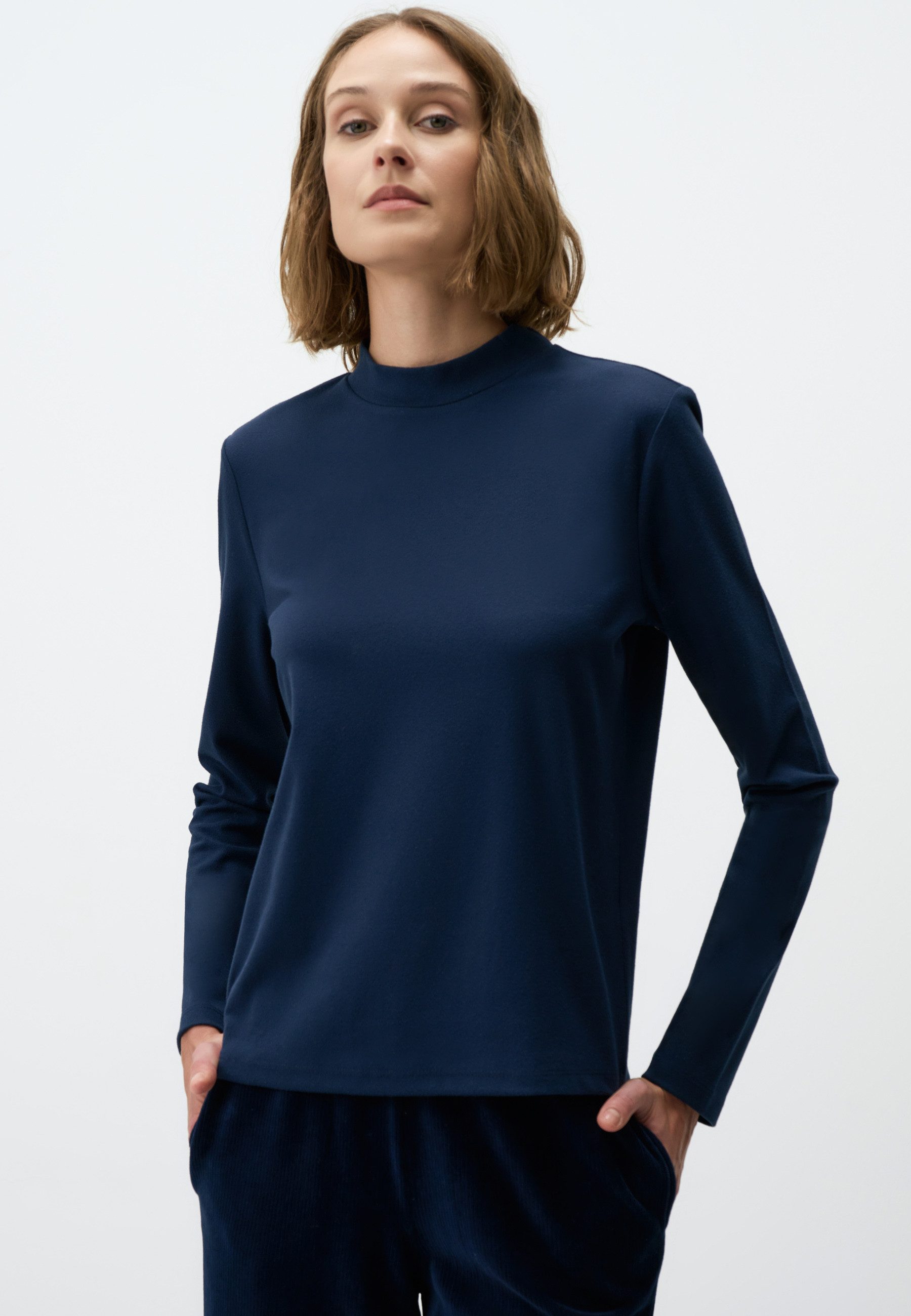 Sweatshirt Rollkragenpullover Mit Langen Ärmeln
