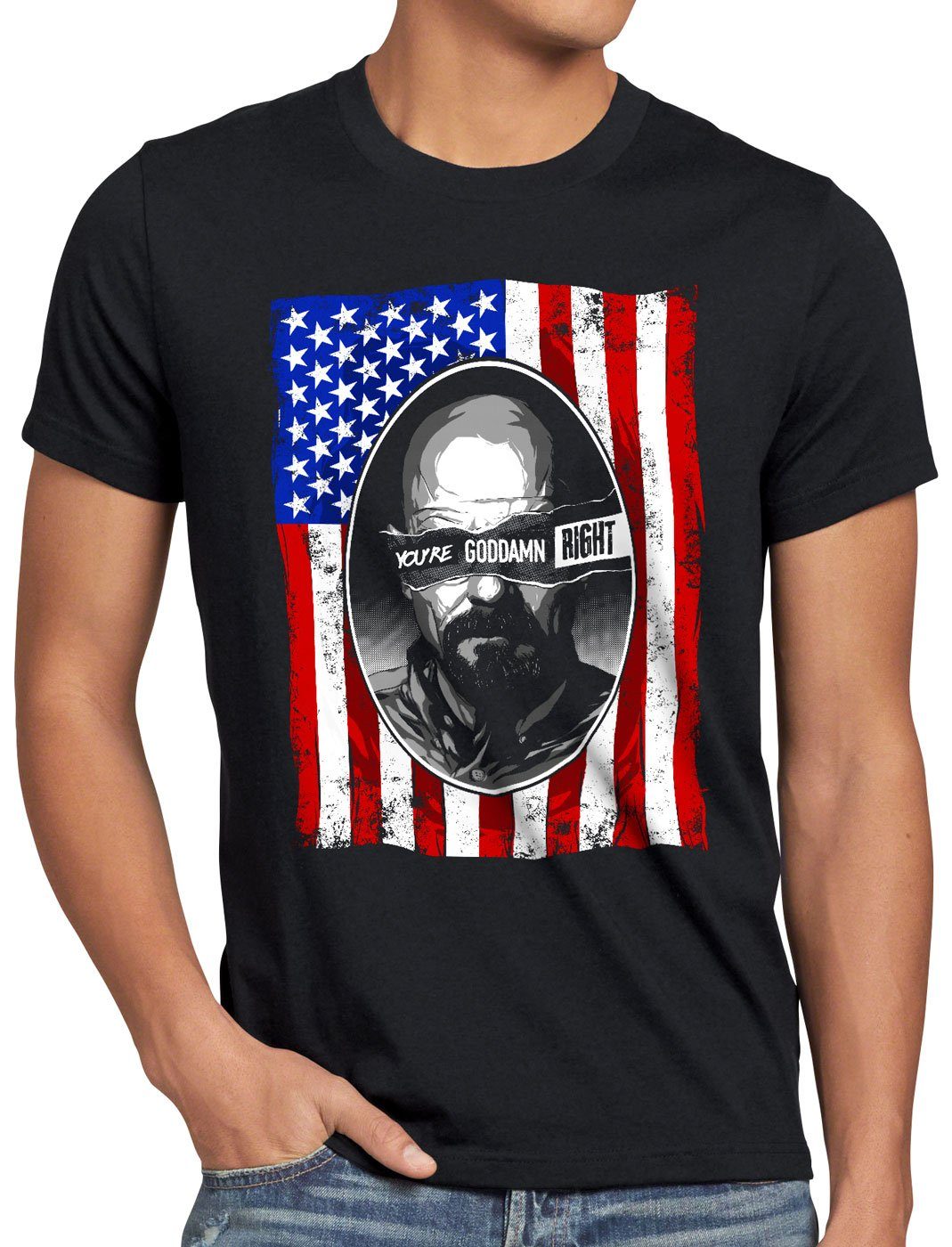 style3 Print-Shirt Herren T-Shirt You're Goddamn Right walter meth white