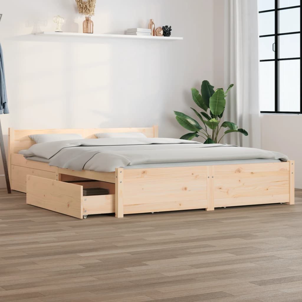 vidaXL Bett, Bett mit Schubladen 140x200 cm günstig online kaufen