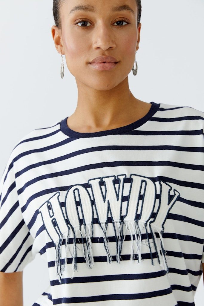 Oui T-Shirt T-Shirt white blue