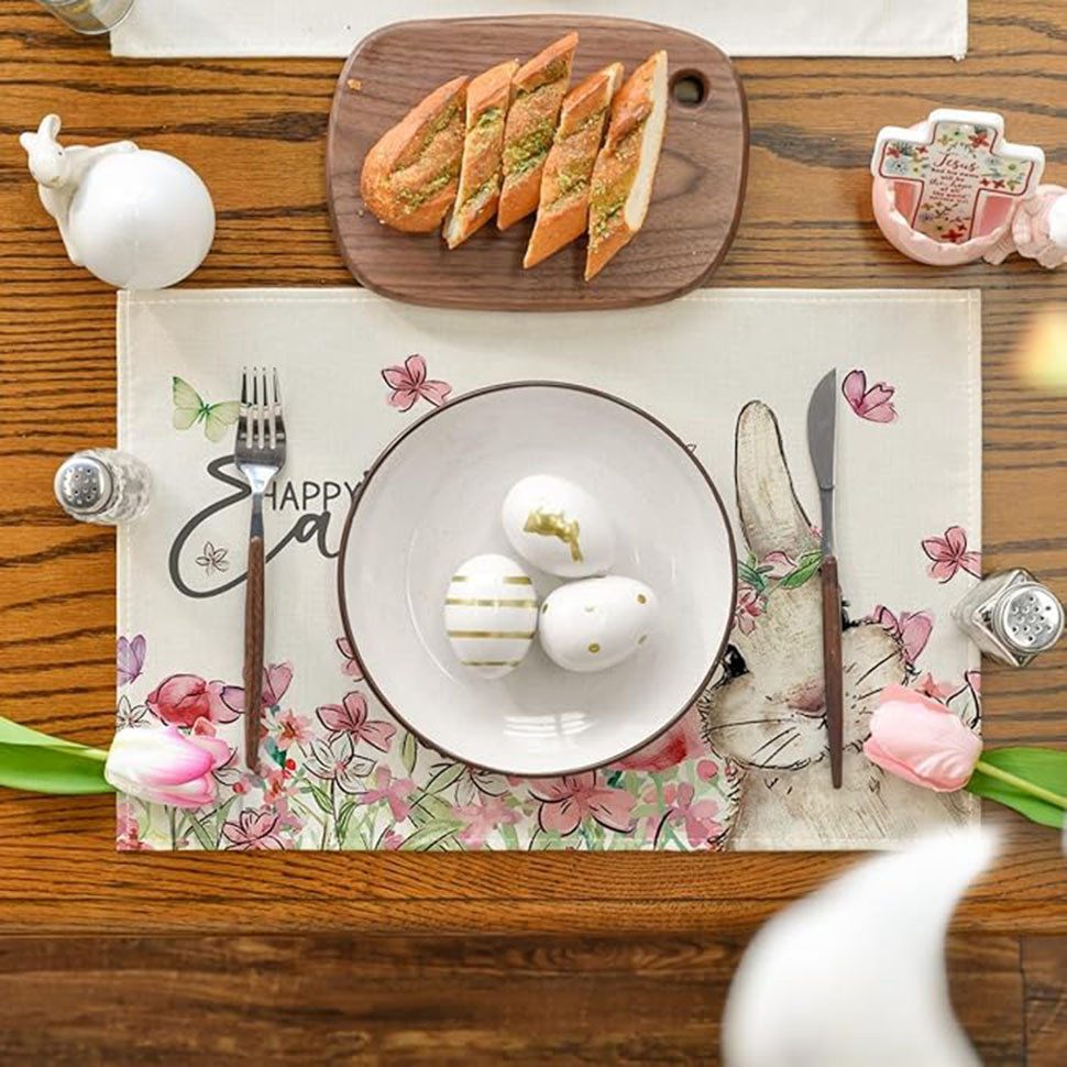 Kaket Platzset Tischset Ostern mit Hasen- günstig online kaufen