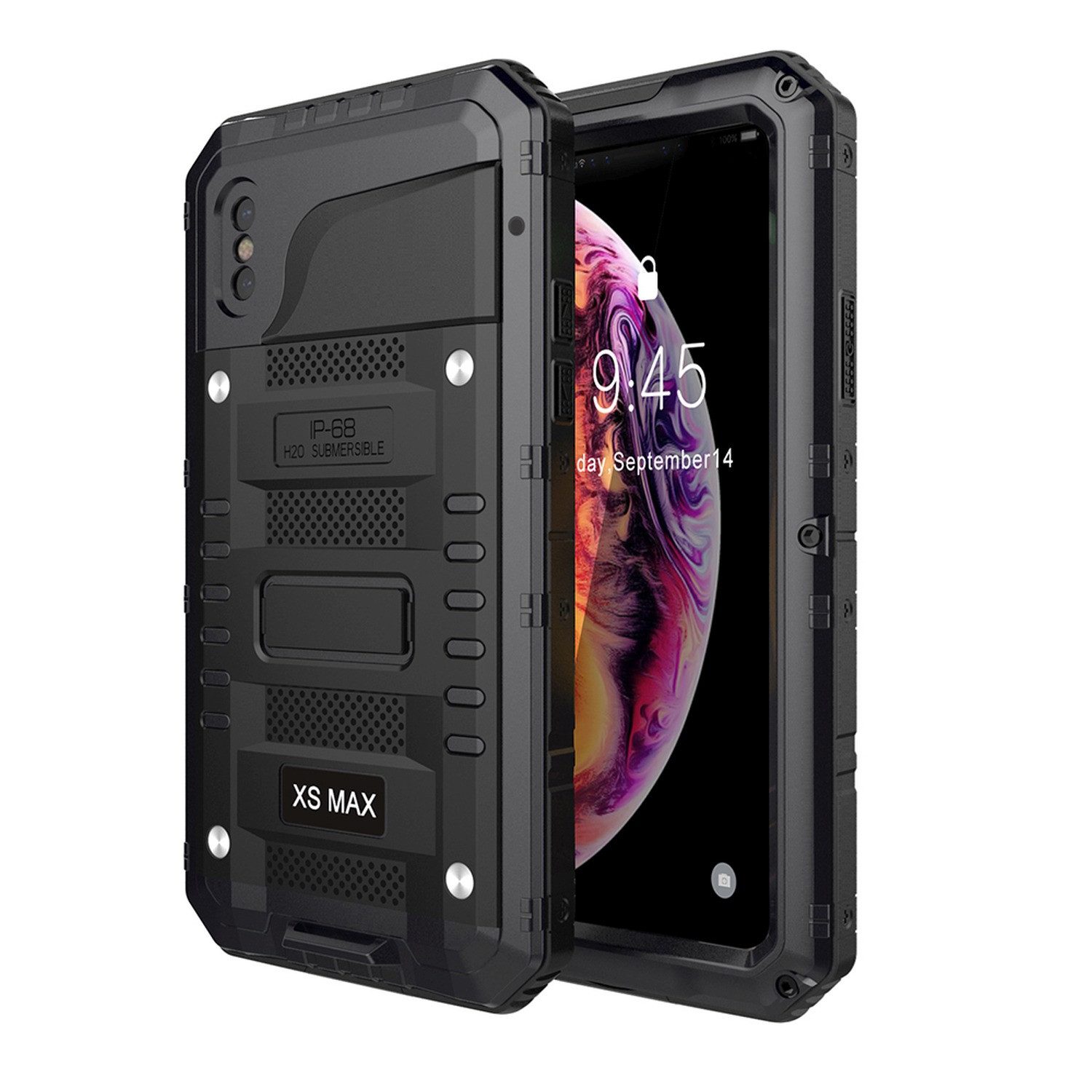 Cadorabo Handyhülle für Apple iPhone X / XS Hülle Apple iPhone X / XS, Hülle - Schutzhülle - Robuster 360° Rundumschutz mit Displayschutz