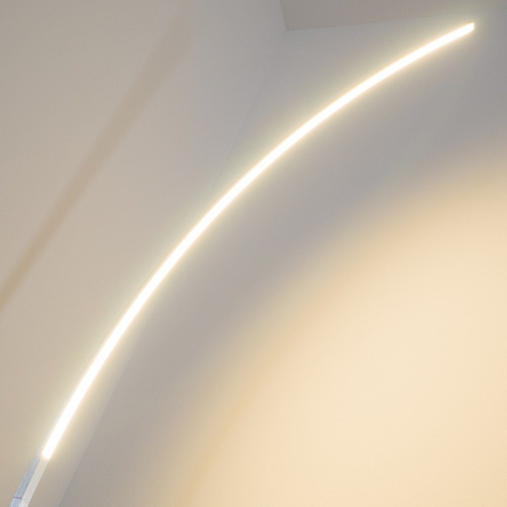 hofstein Stehlampe »Brie« LED Aluminiumgebürstet, 1100 Leselampe, in Lumen Standlampe und Fußschalter Designer Kabel, Stehleuchte mit LED