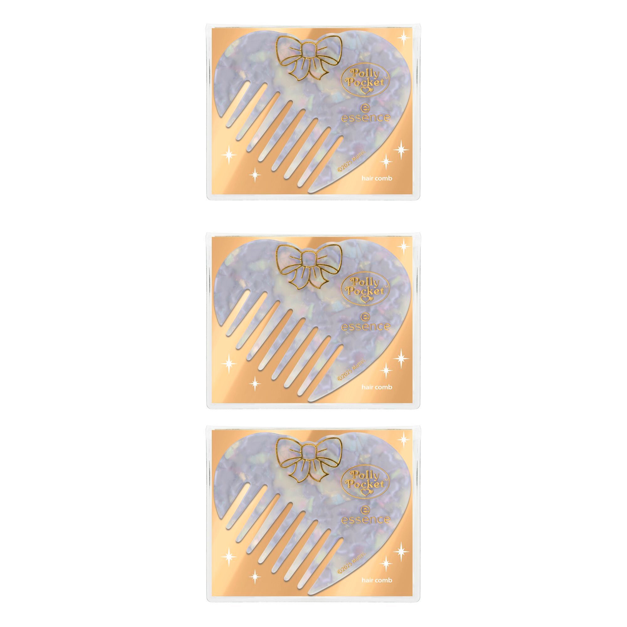 Essence Haarkamm Polly Pocket hair comb, (Set, 3 tlg), Herz-Kamm: stylisch und nostalgisch!