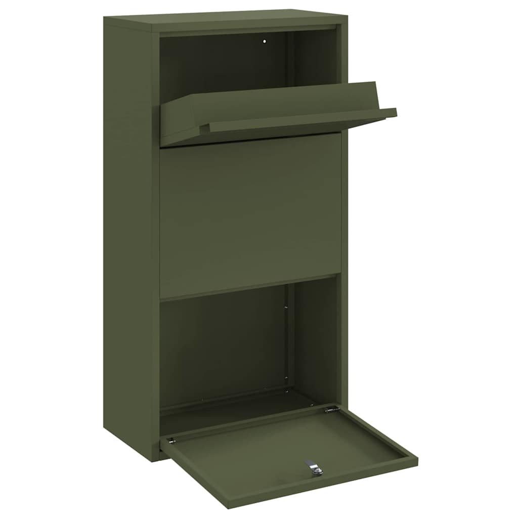 vidaXL Briefkasten 44 x 22 x 82 cm Briefkasten Postkasten mit Paketbox freistehend Stahl